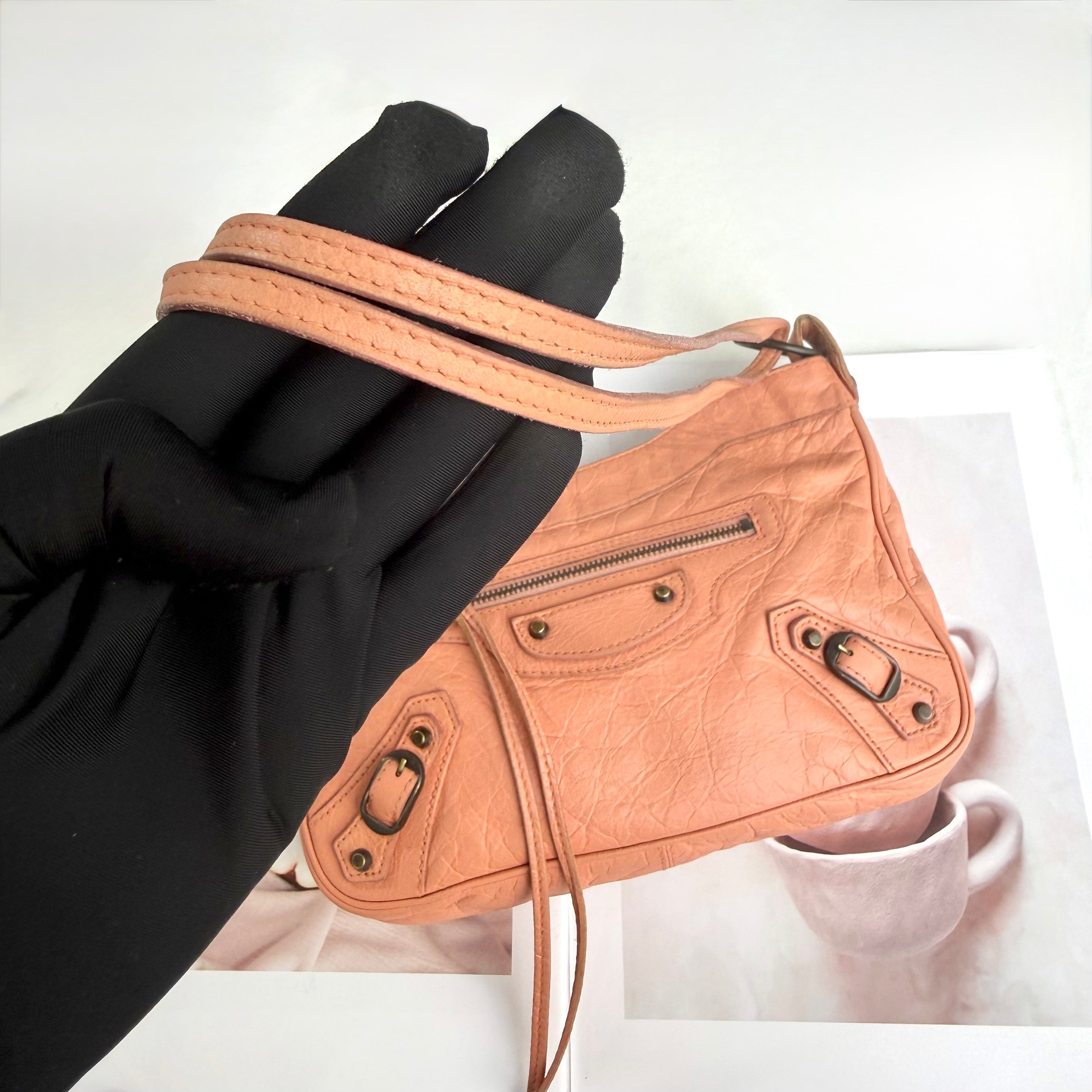 Balenciaga Brown Motocross Classic Hip Crossbody