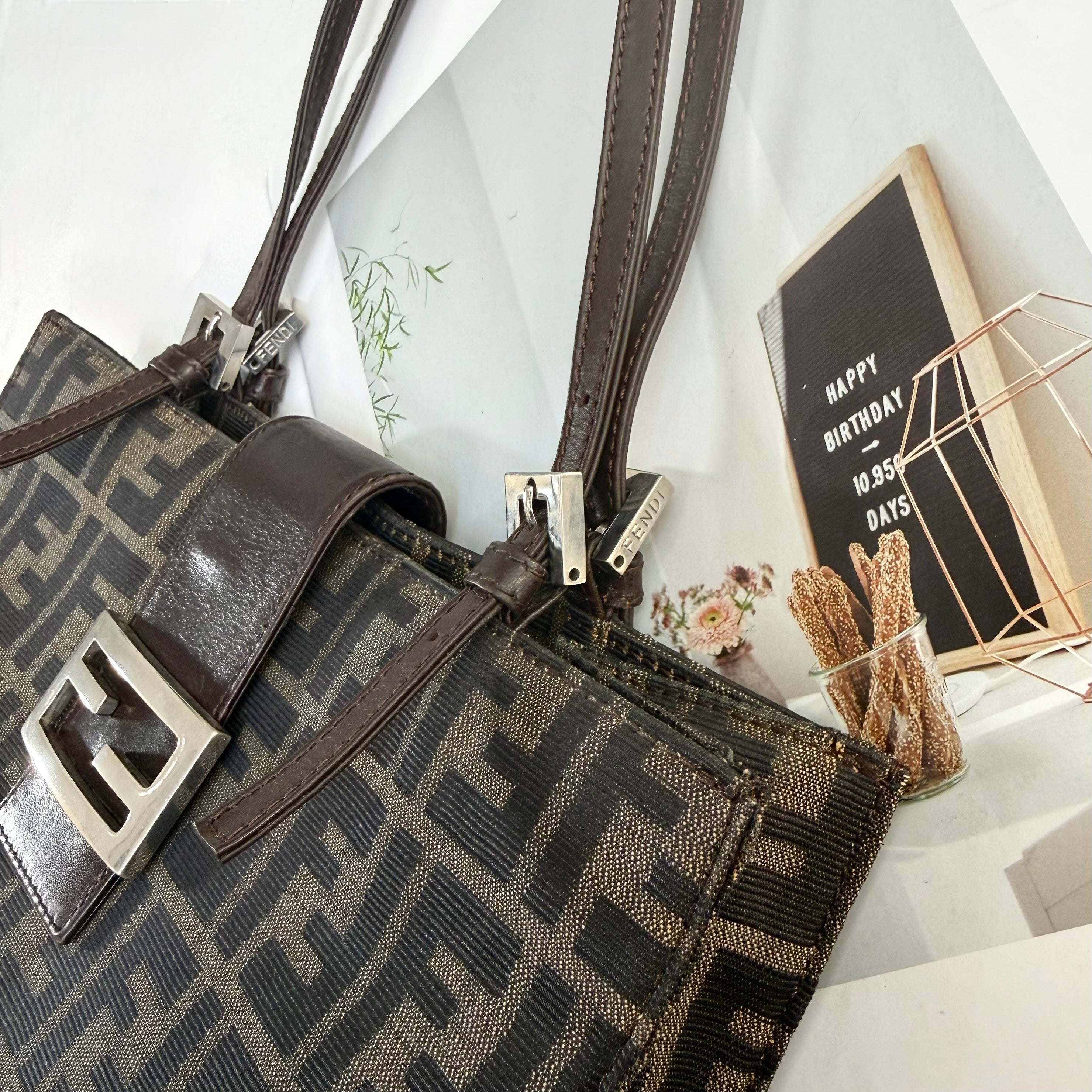 Fendi FF Monogram Baguette Tote Bag