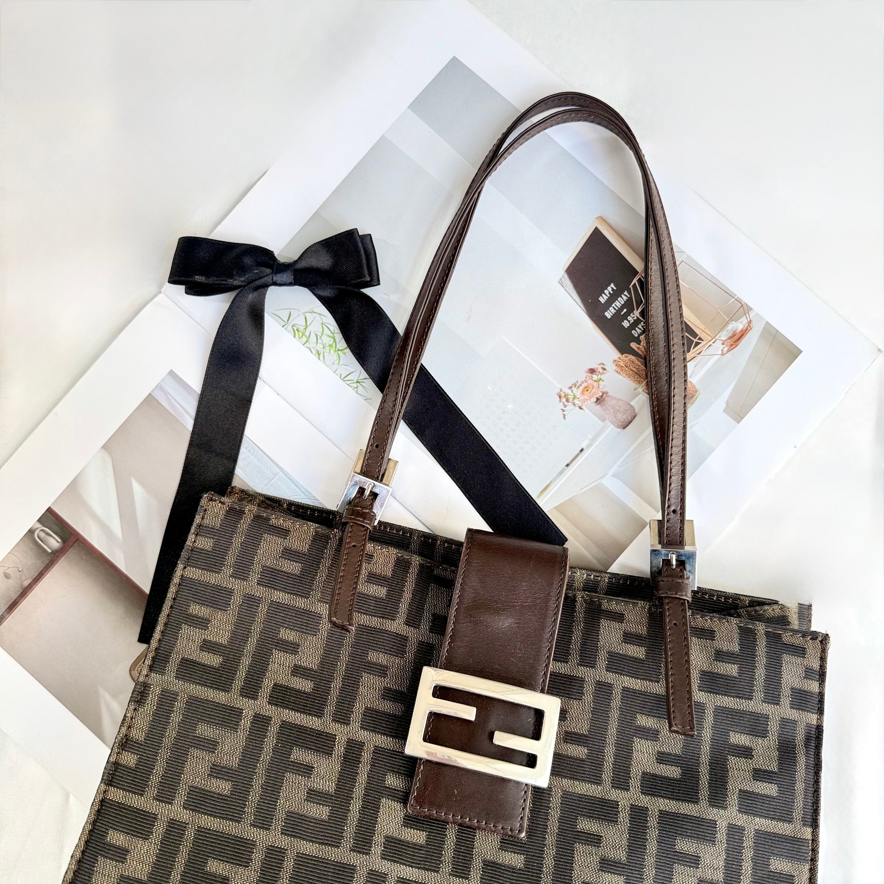 Fendi FF Monogram Baguette Tote Bag
