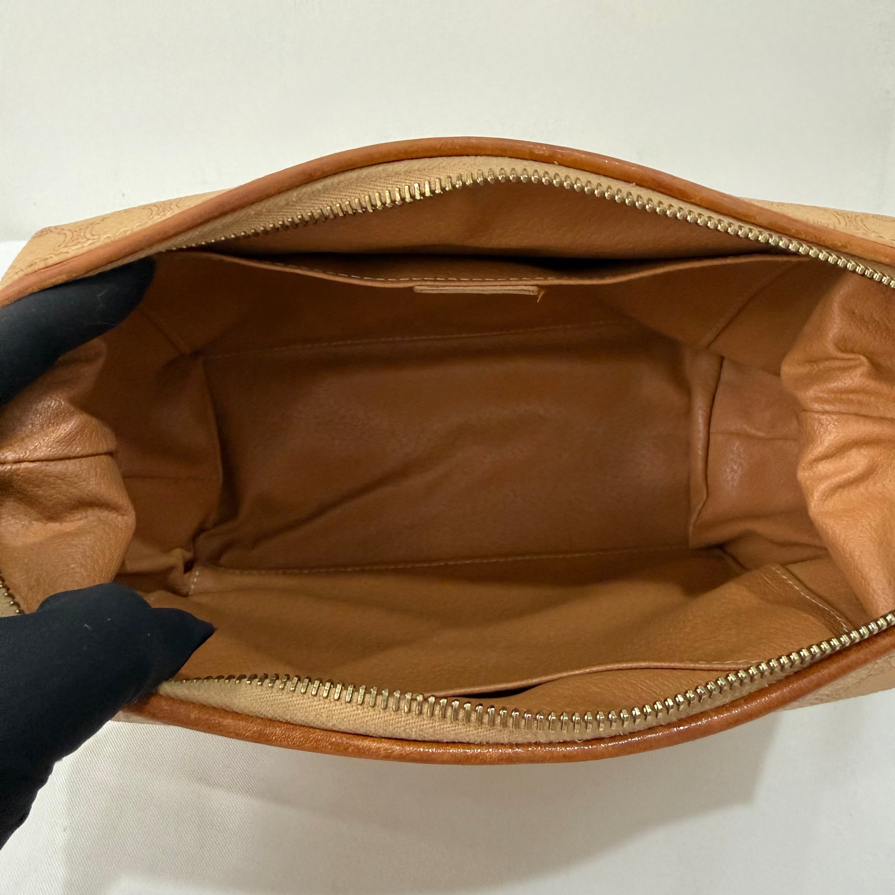 CELINE Macadam Beige Canvas Pouch