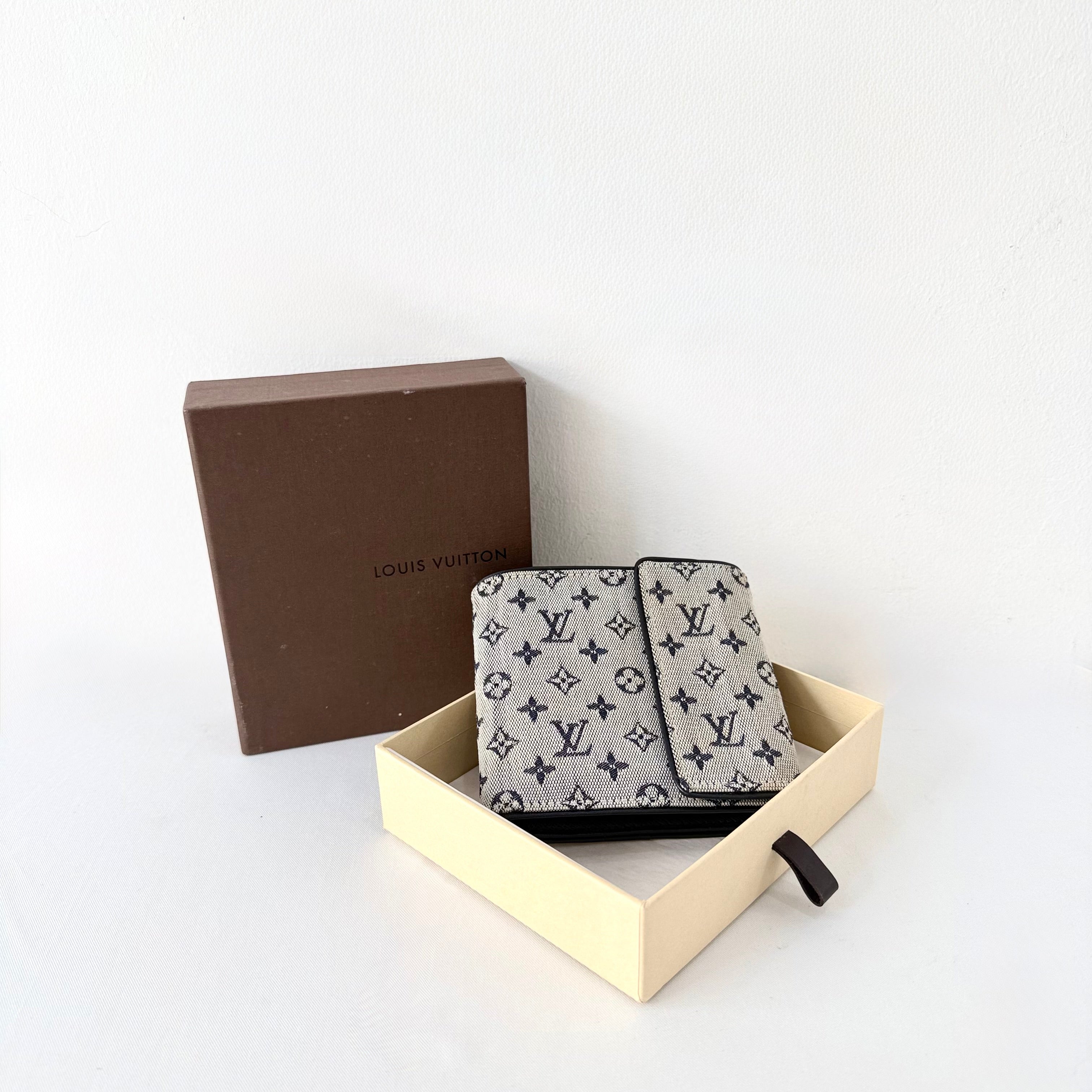 Louis Vuitton Blue Monogram Mini Lin Compact Wallet