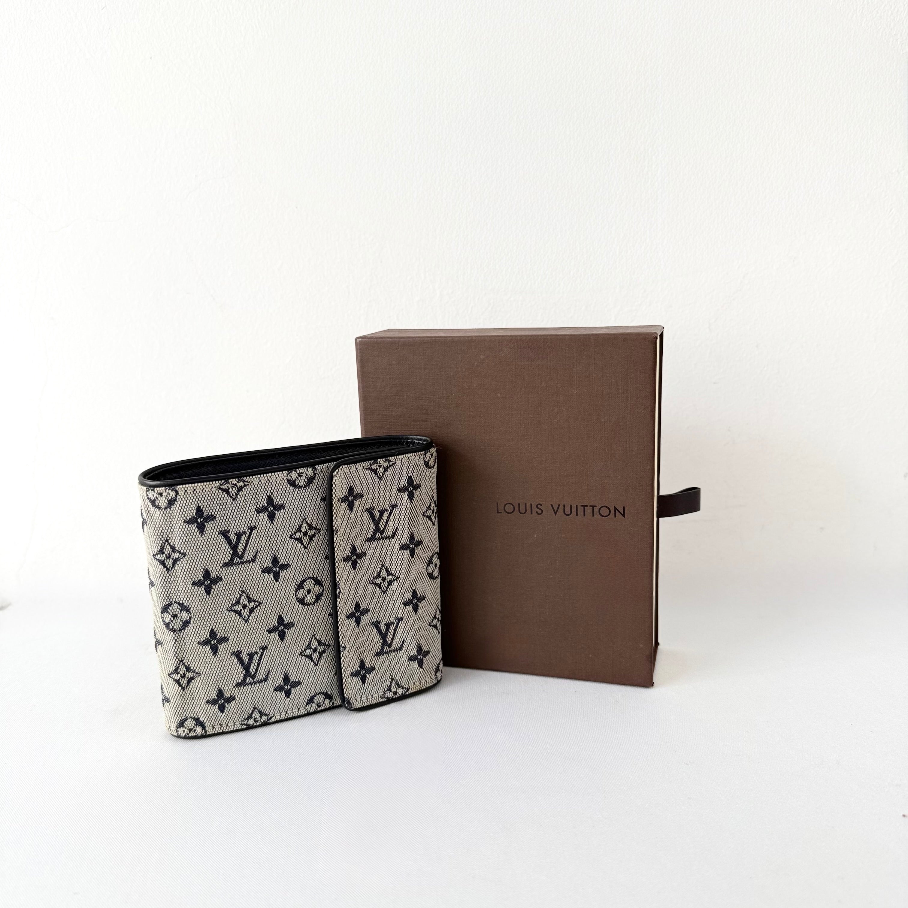Louis Vuitton Blue Monogram Mini Lin Compact Wallet