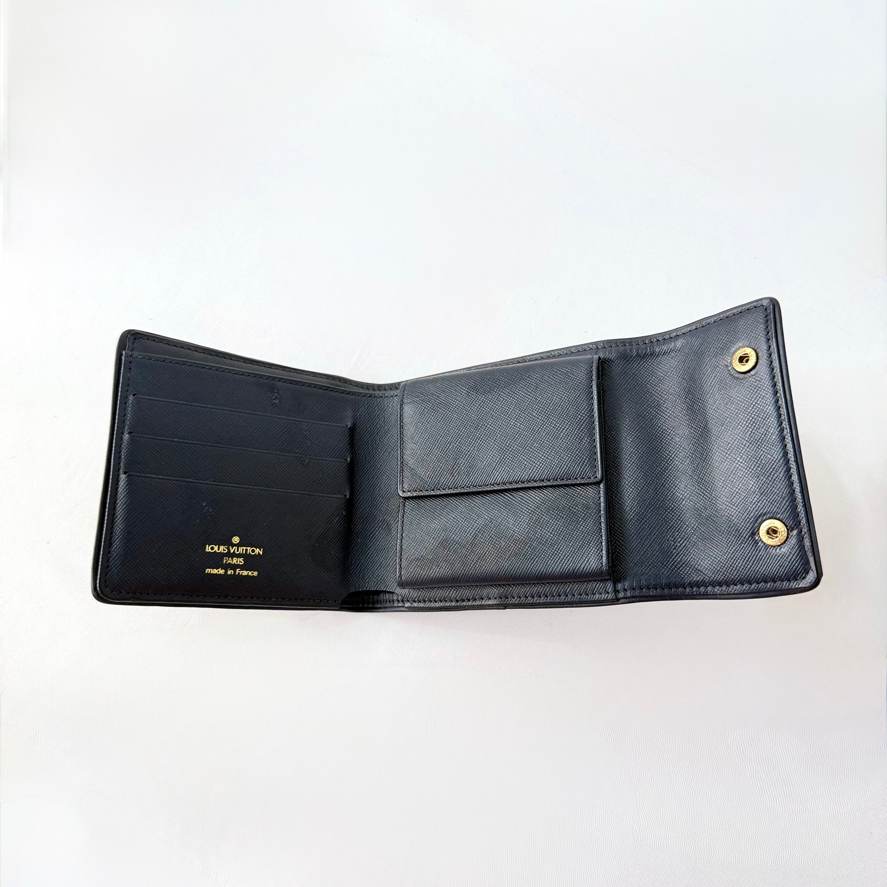 Louis Vuitton Blue Monogram Mini Lin Compact Wallet