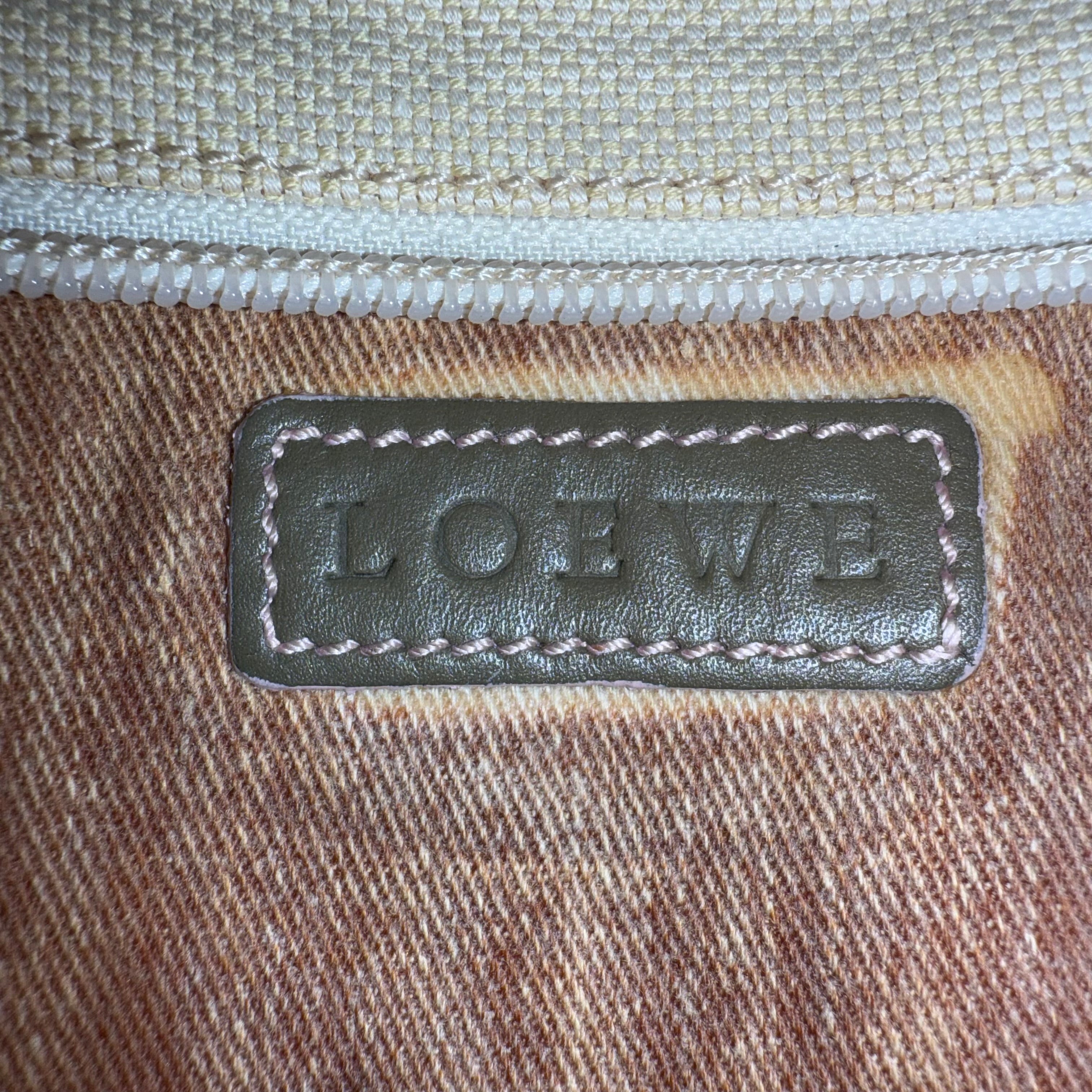 Loewe Brown Anagram Canvas Pochette Beige