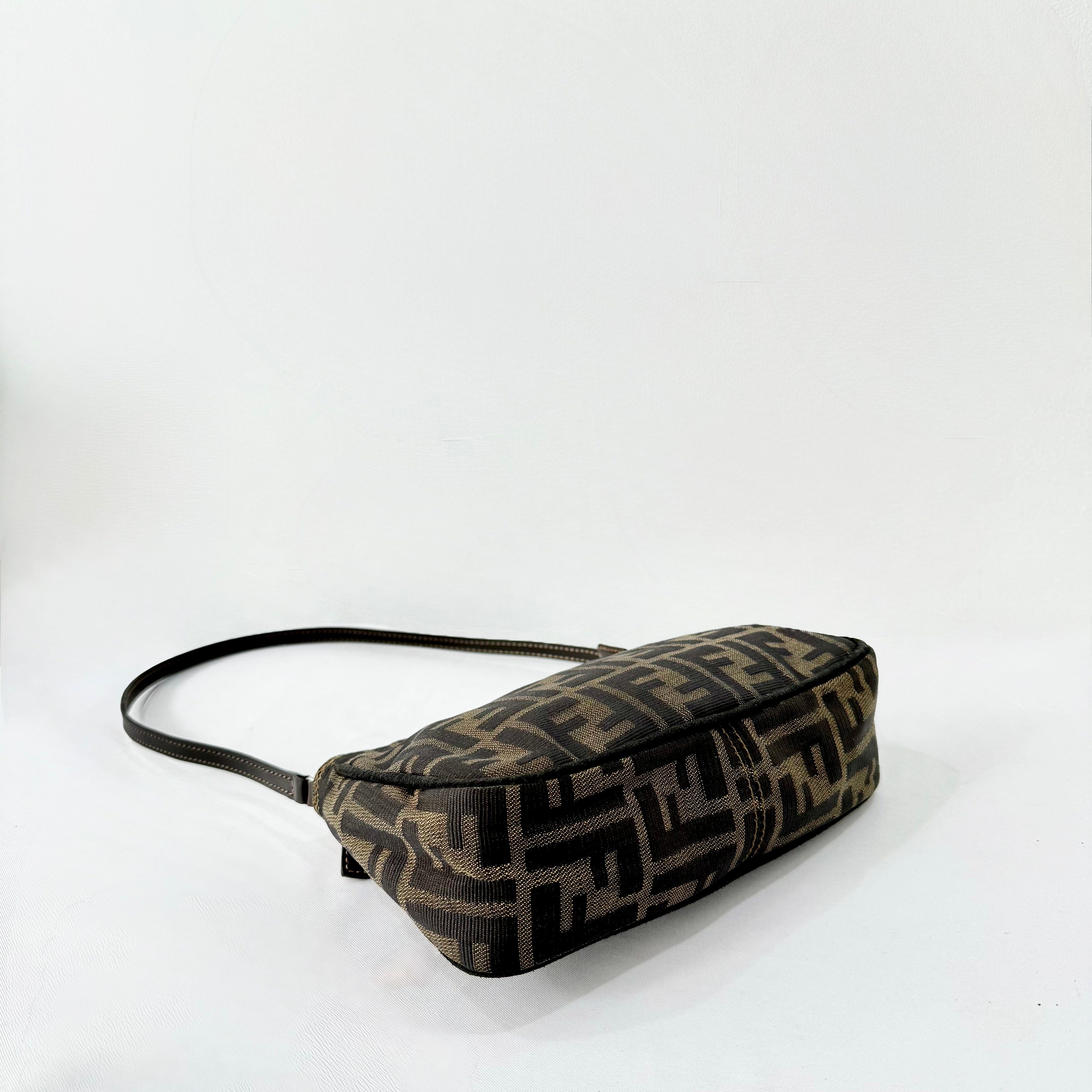 Fendi Tobacco Zucca Print Canvas Mini Pochette