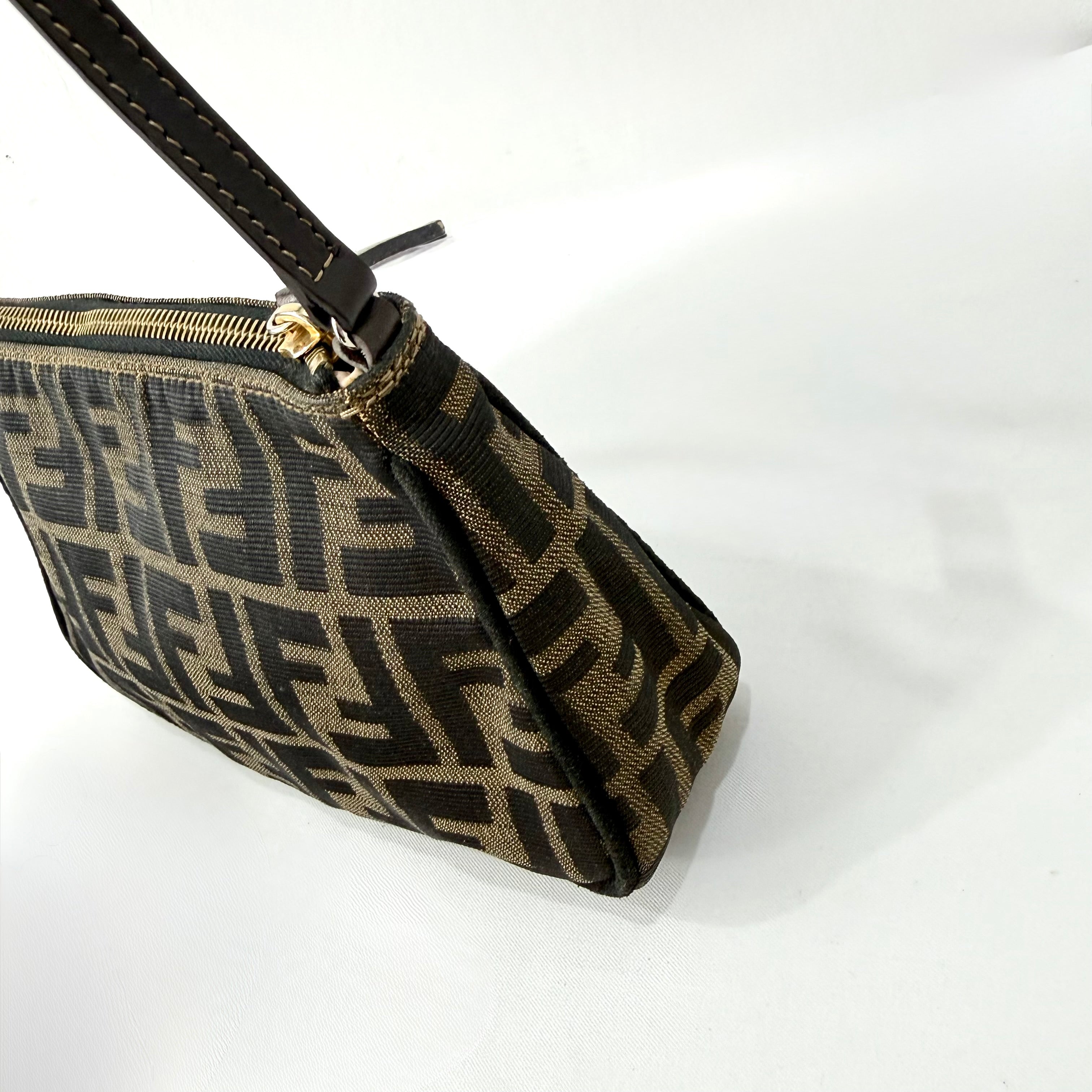 Fendi Tobacco Zucca Print Canvas Mini Pochette