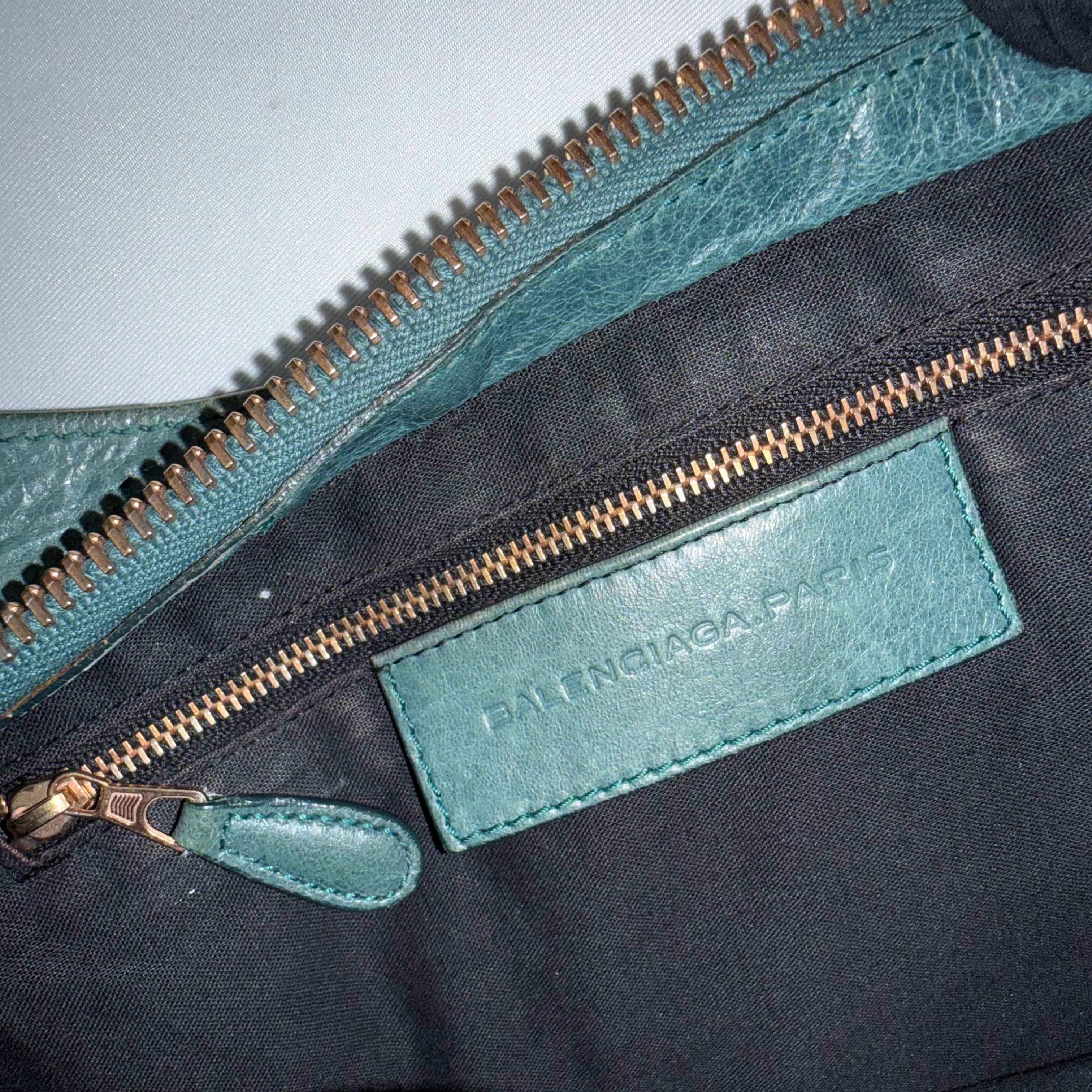 Balenciaga Anthracite Lambskin Leather Giant Rose Gold City Bag