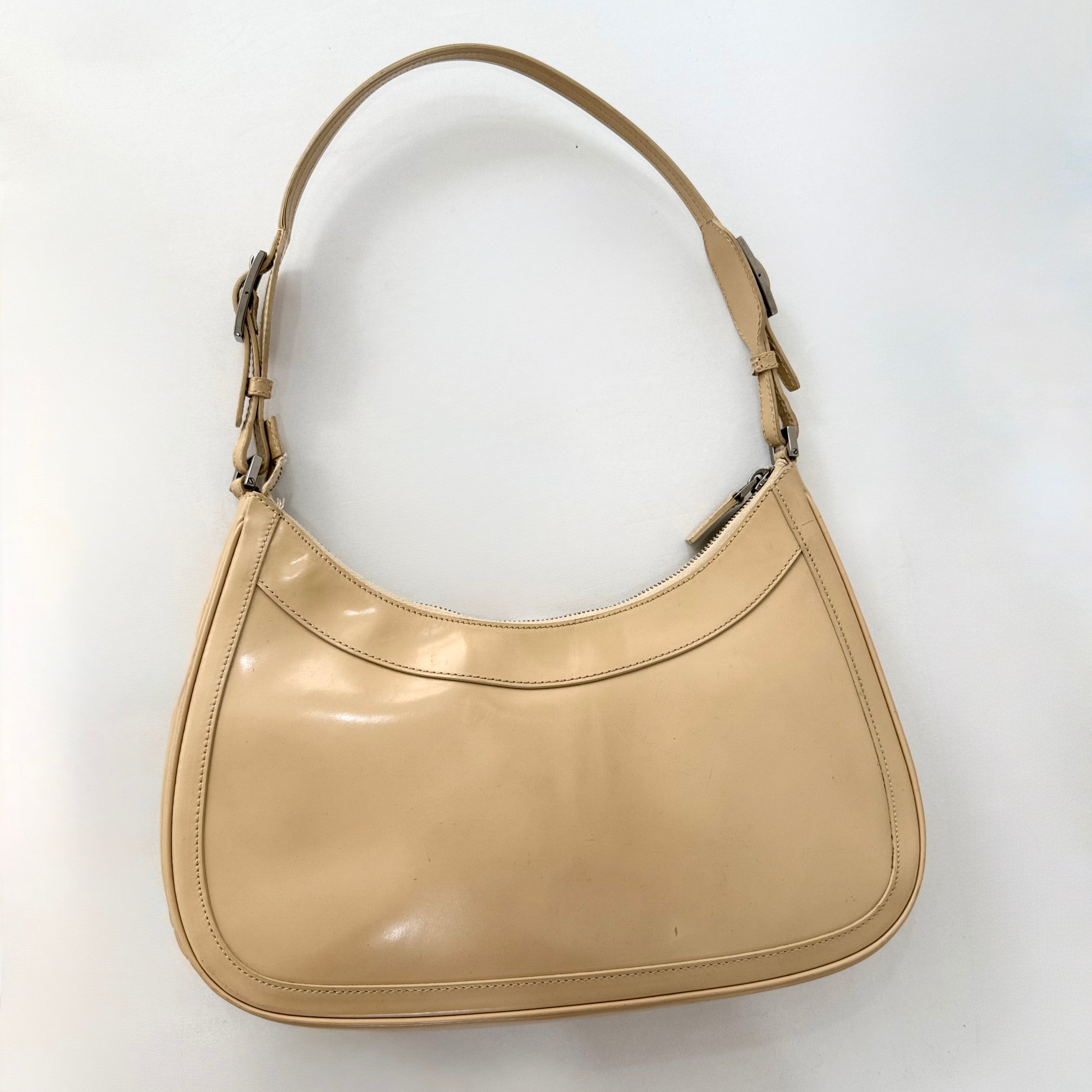 Gucci Beige Patent Leather Jackie Shoulder Bag