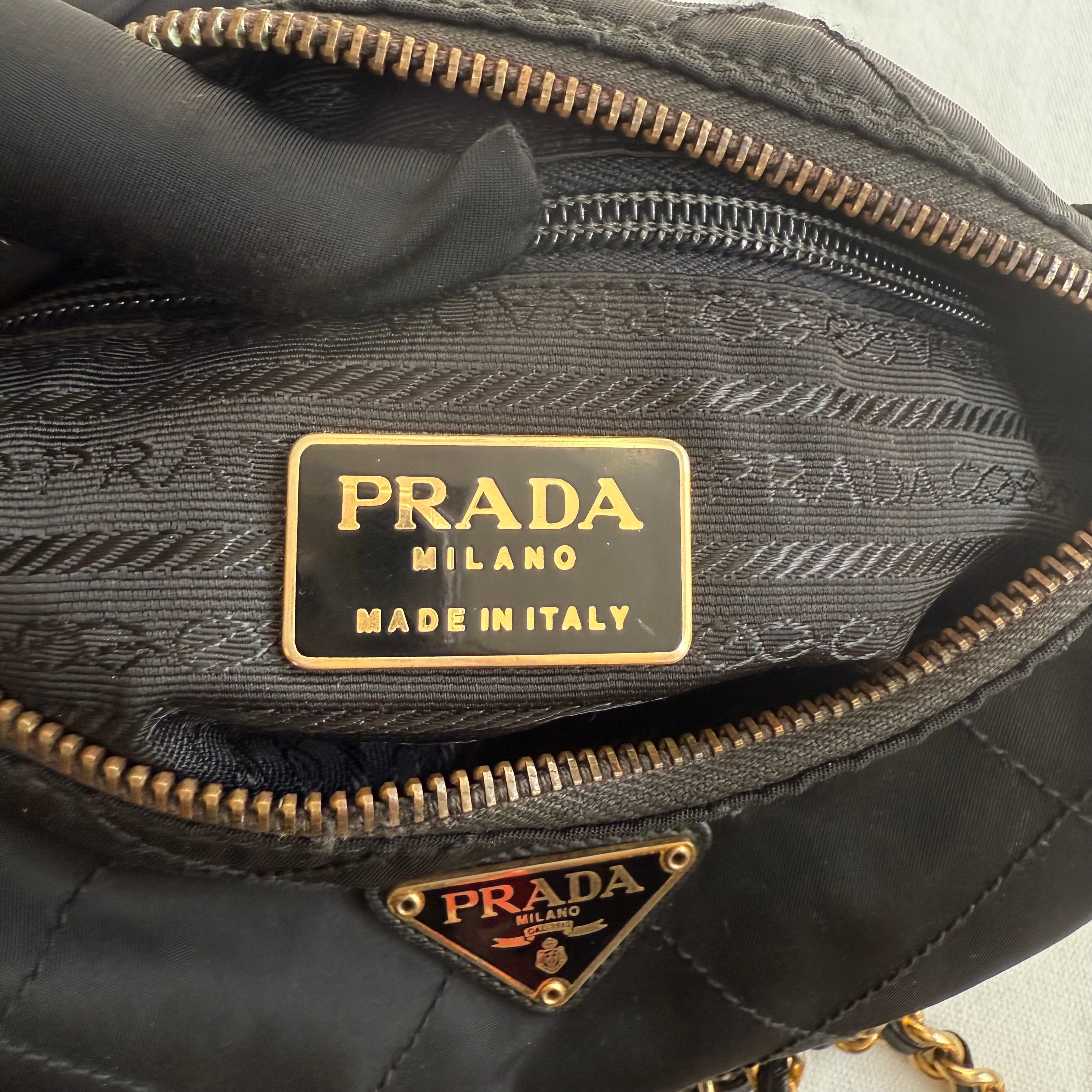 Prada Quilted Tessuto Chain Bag