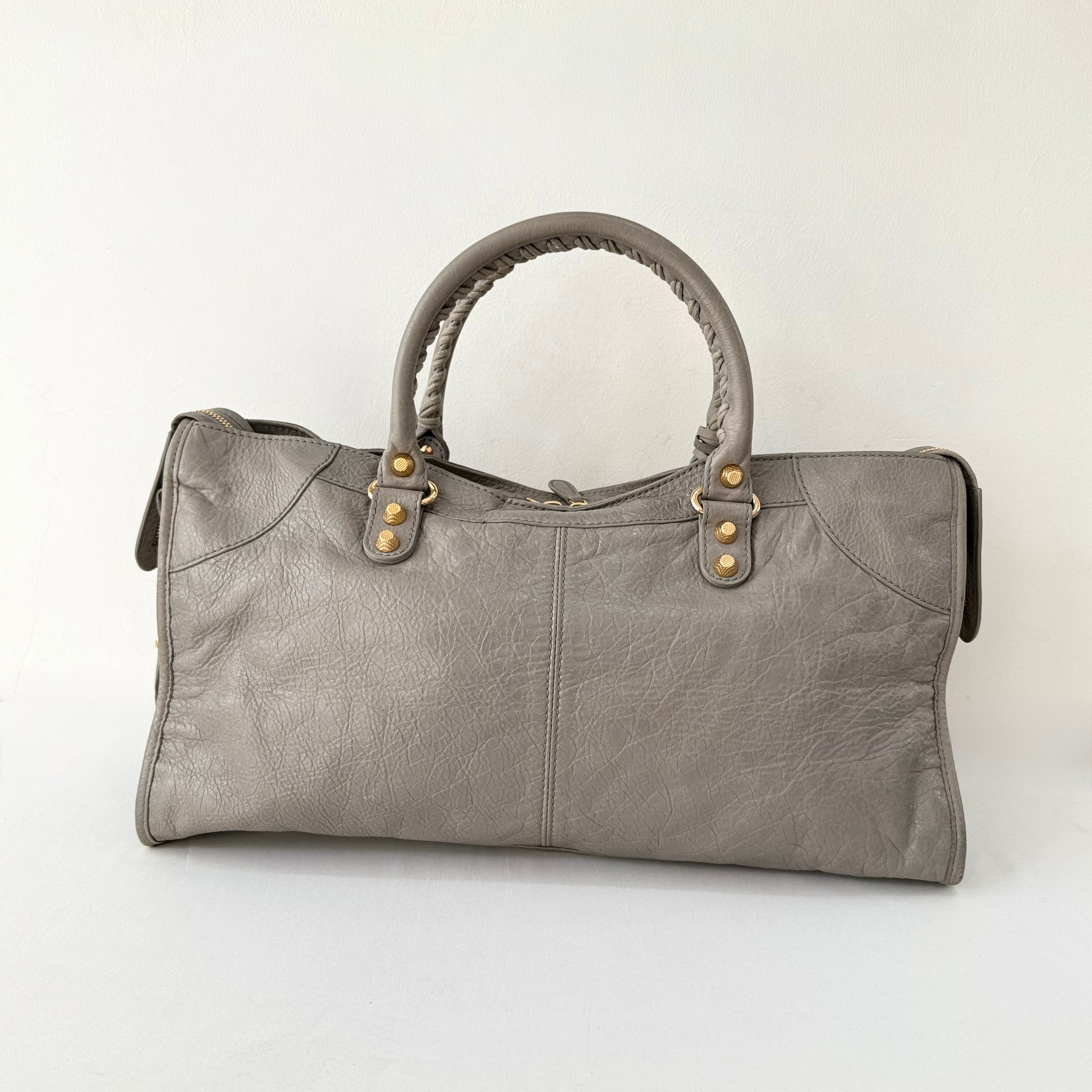 Balenciaga Agneau Giant Gold Hardware Part Time Gris Pyrite