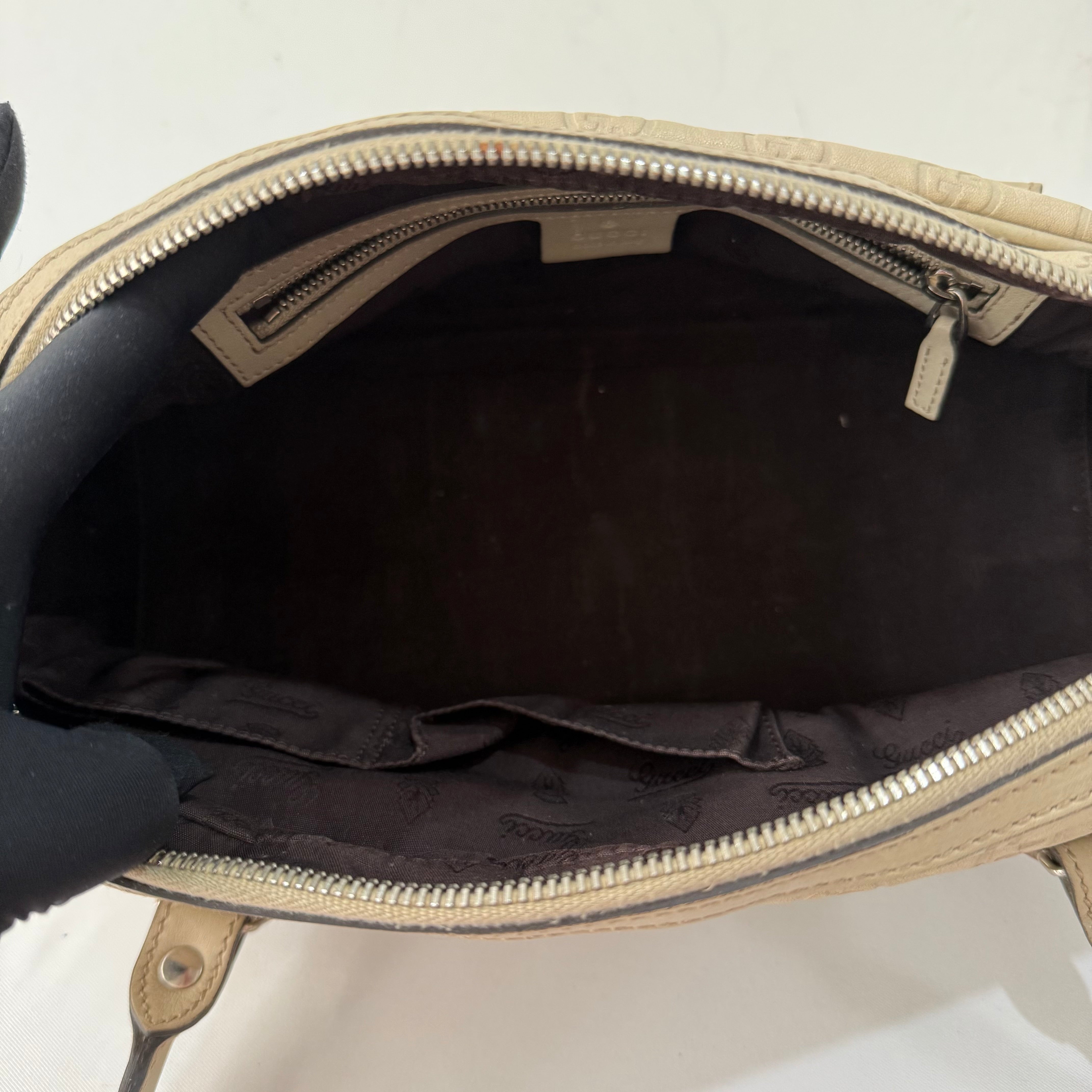 Gucci Guccissima Twin Shoulder Bag Off-White