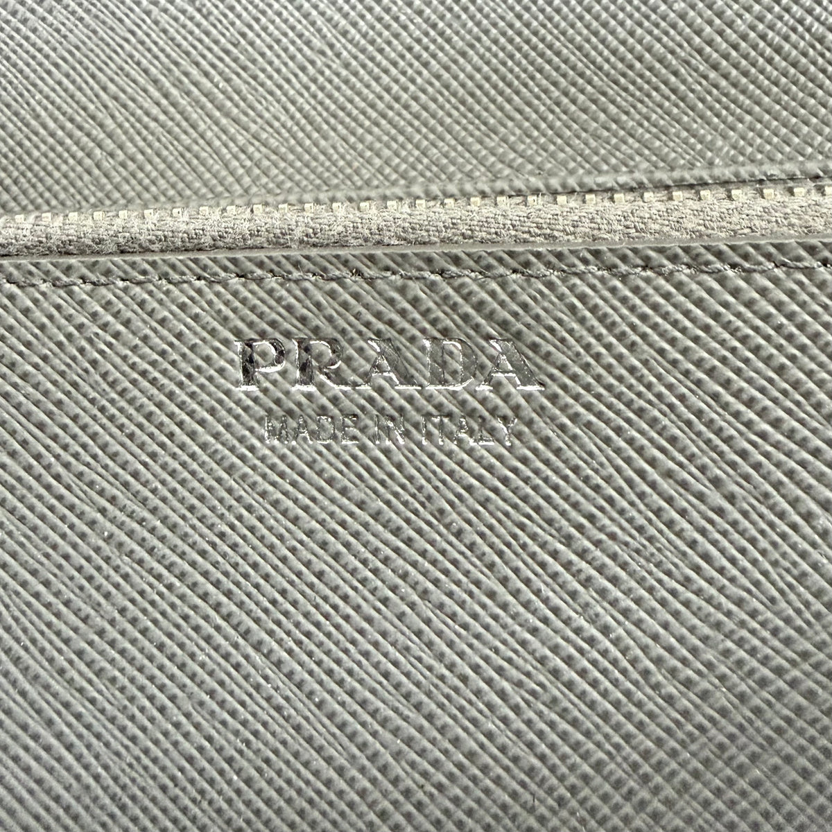 Prada Saffiano Lux Long Wallet Grey