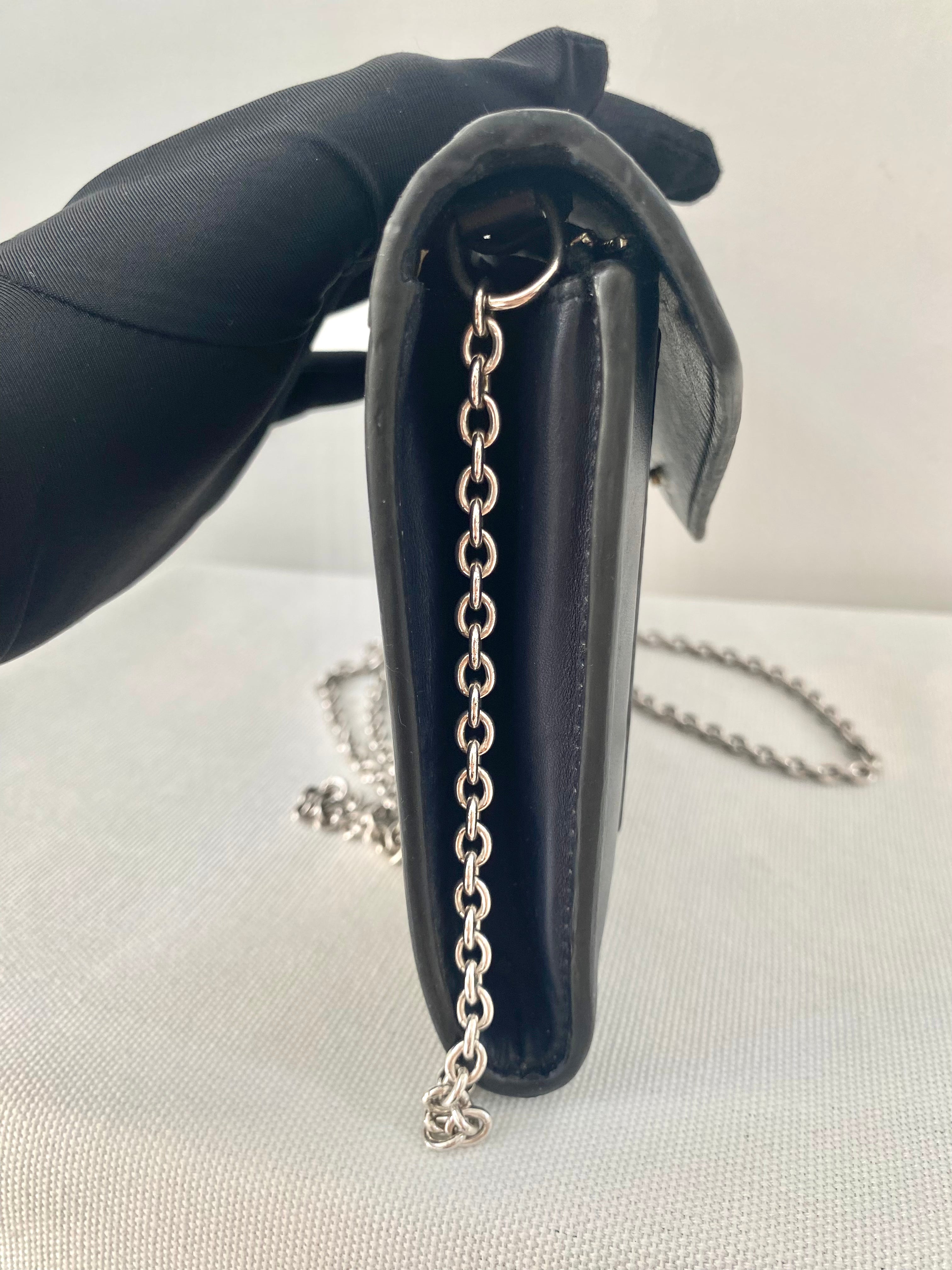 Celine Leather Pocket Envelope Flap Bag