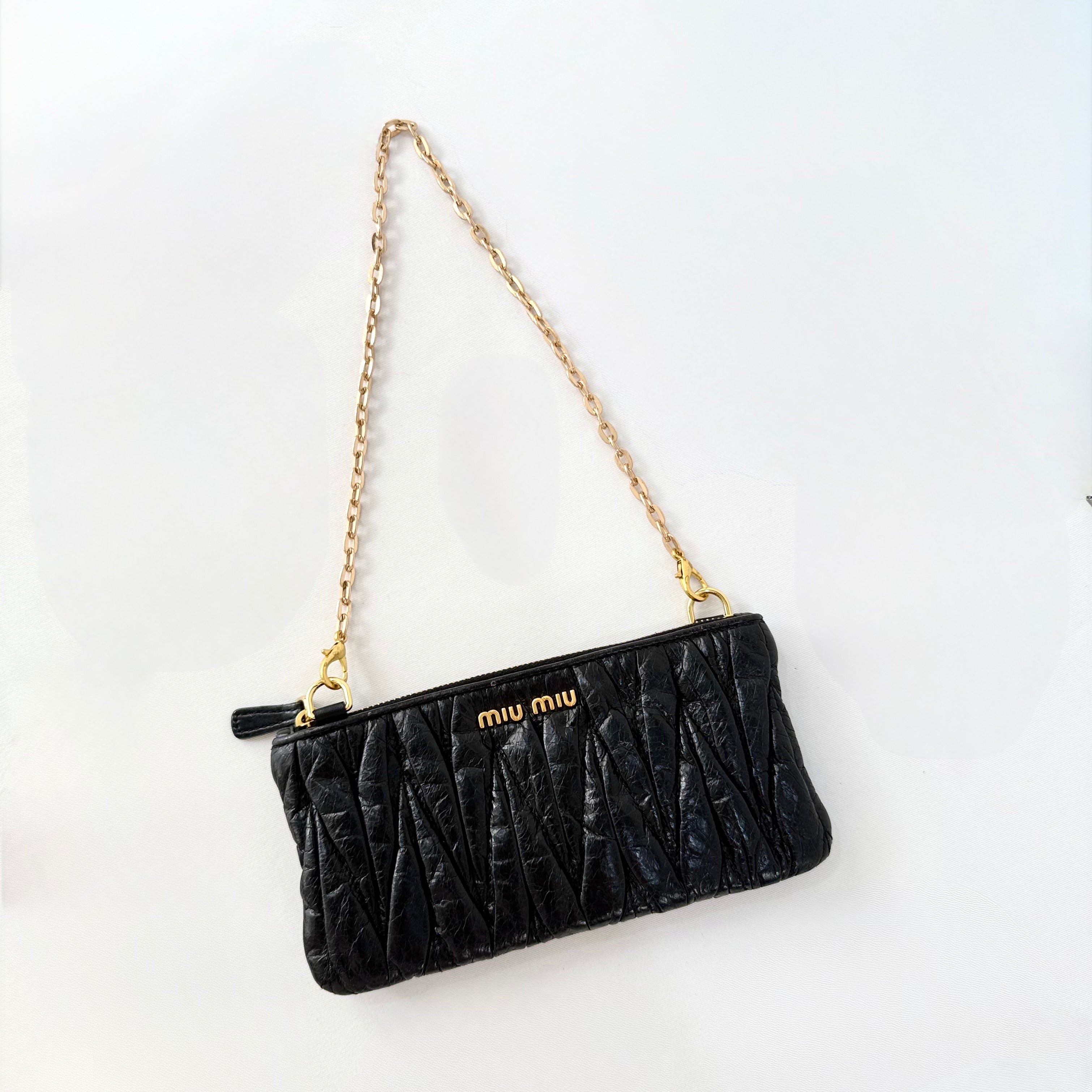 Miu Miu Matelasse Black Pouch