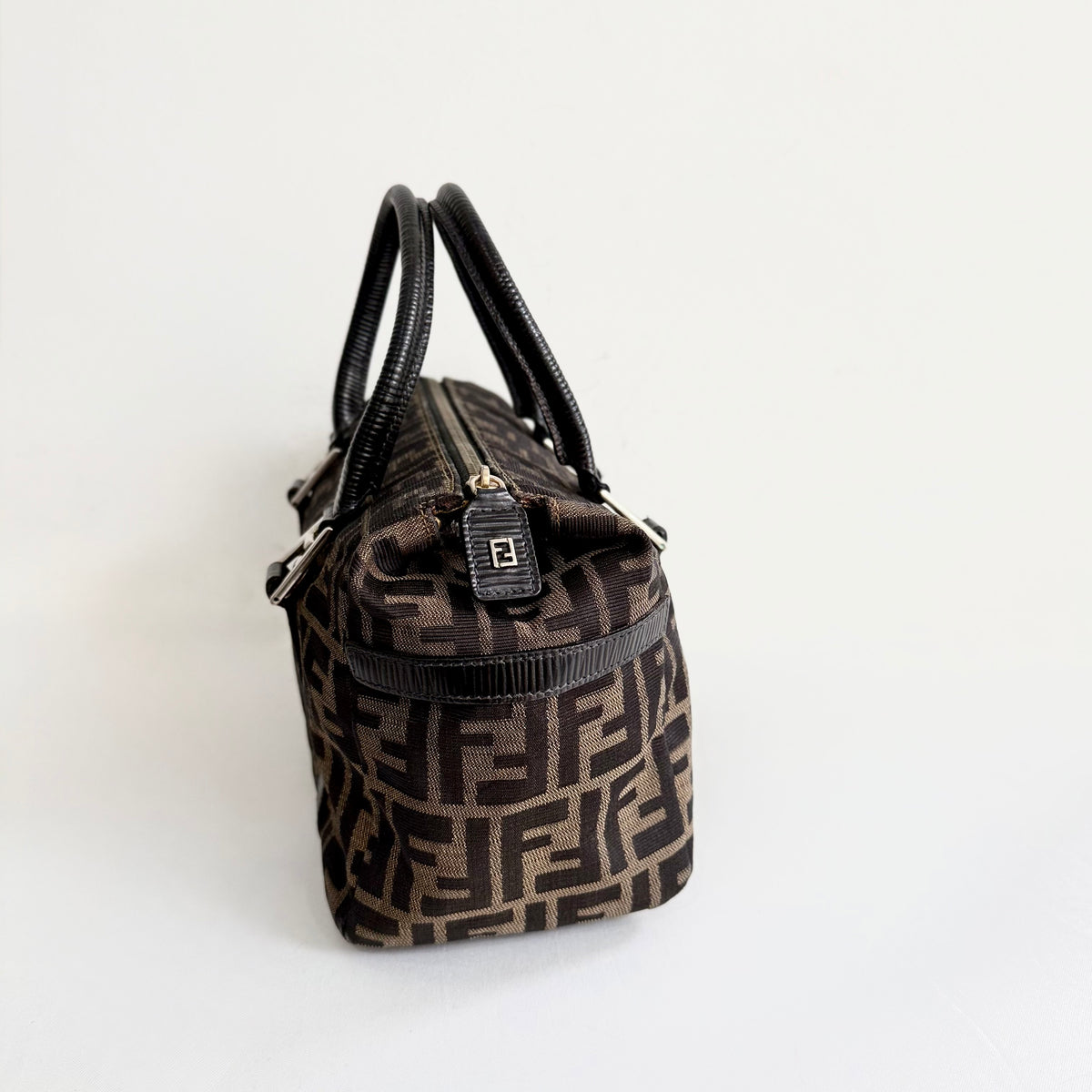 Fendi Zucca Canvas Boston Bag