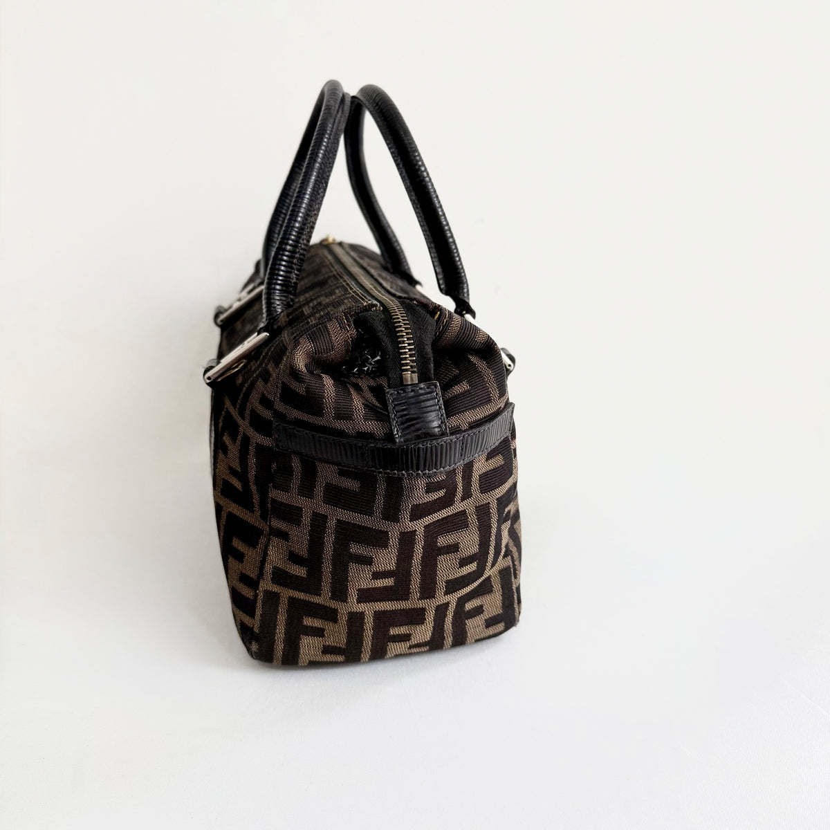 Fendi Zucca Canvas Boston Bag