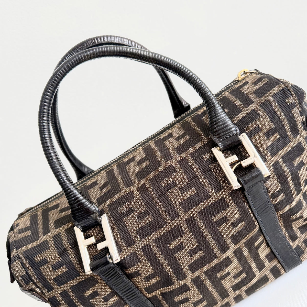 Fendi Zucca Canvas Boston Bag