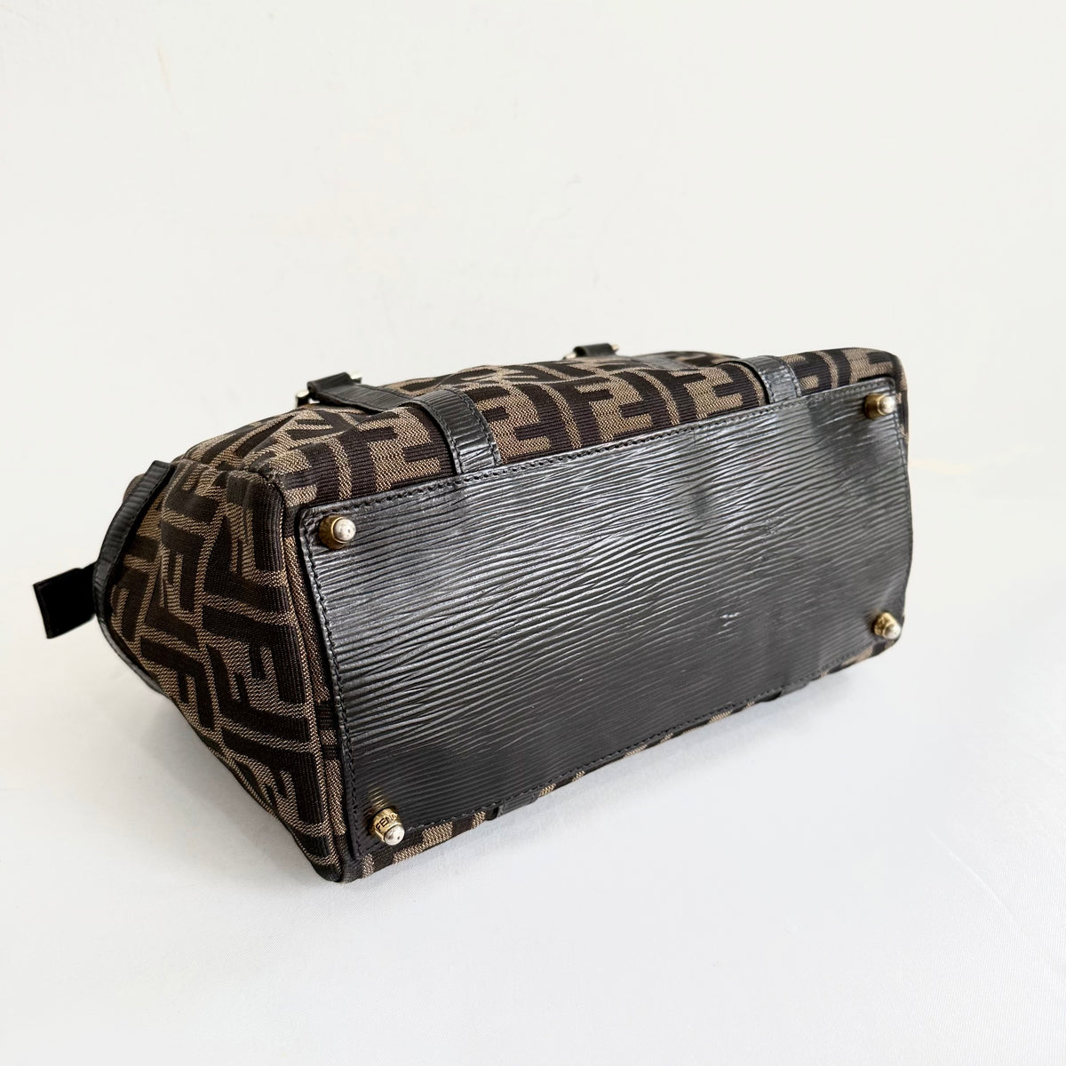 Fendi Zucca Canvas Boston Bag
