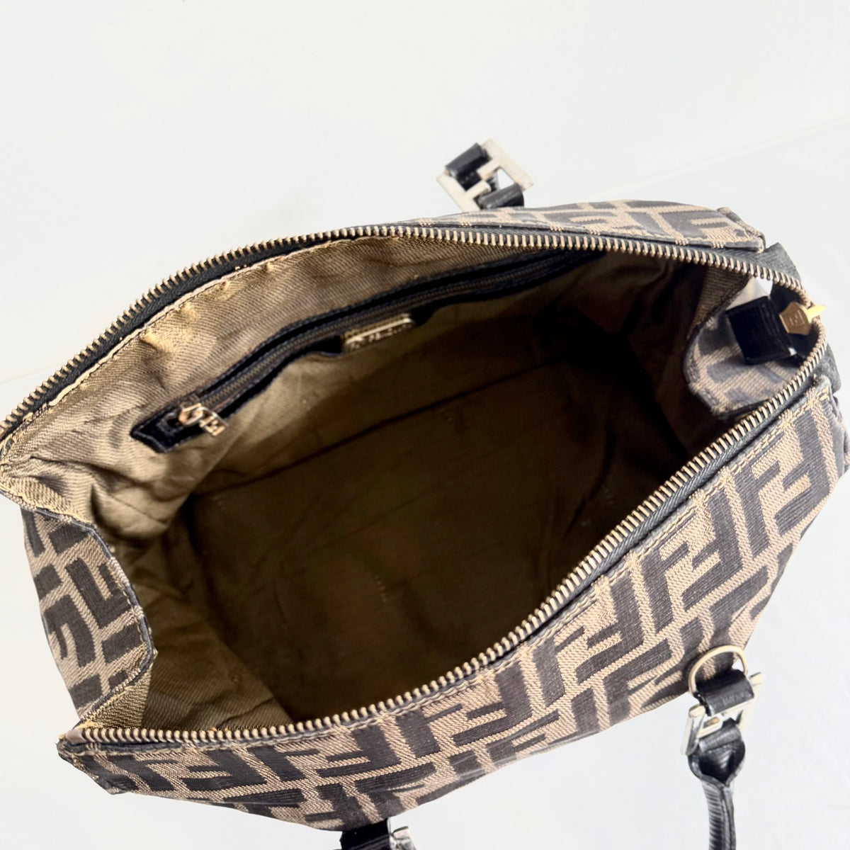 Fendi Zucca Canvas Boston Bag