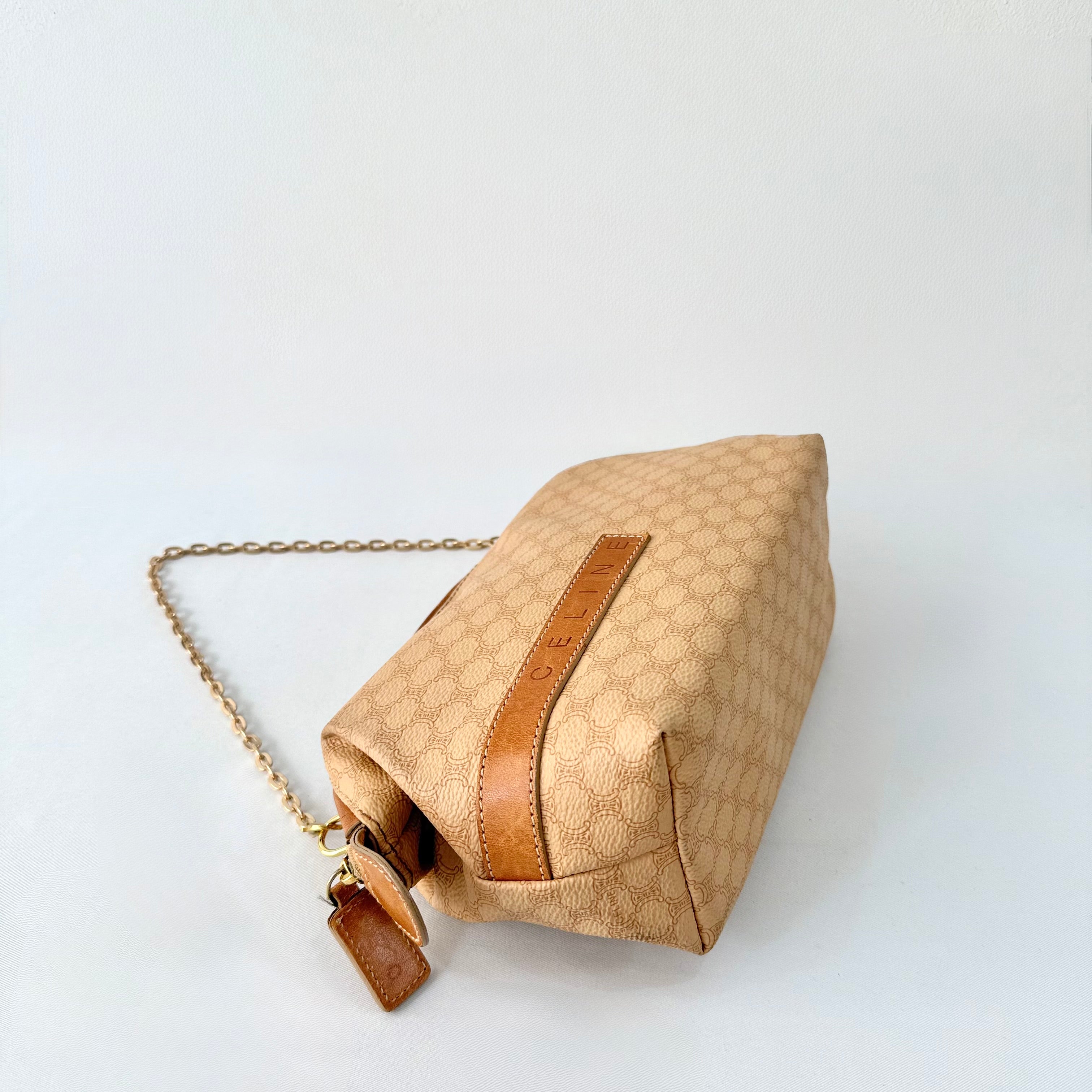 CELINE Macadam Beige Canvas Pouch