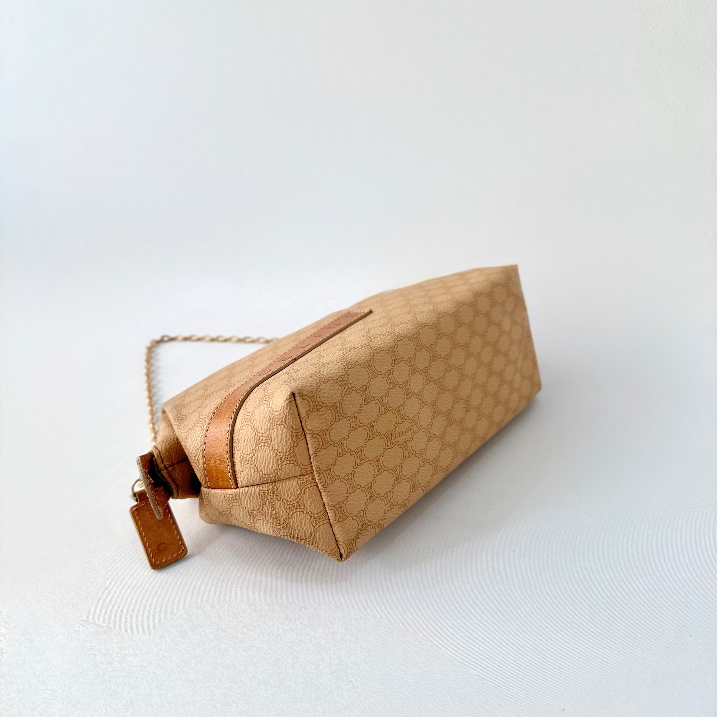 CELINE Macadam Beige Canvas Pouch