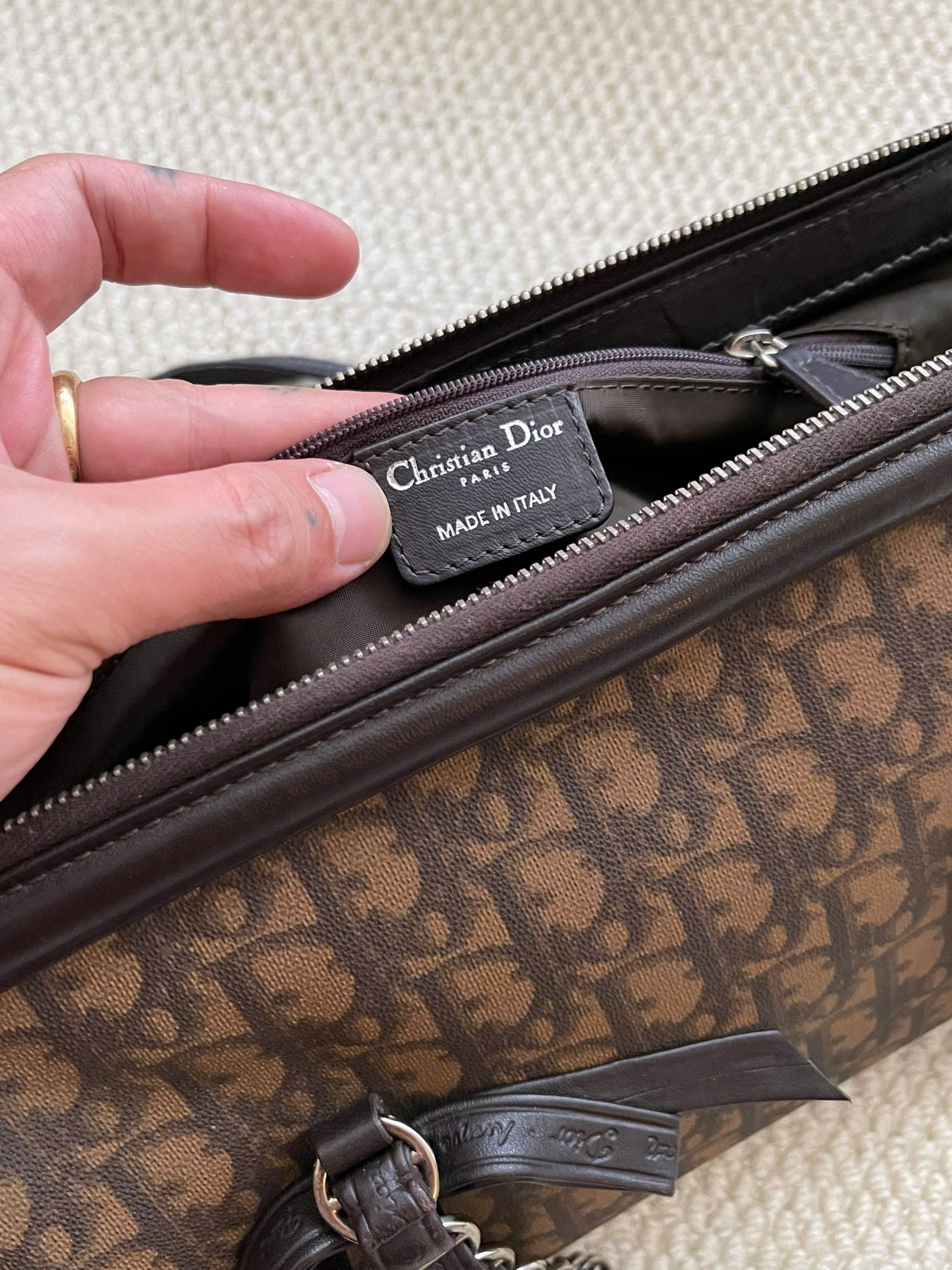 Dior Romantique Brown Trotter Ribbon Handbag