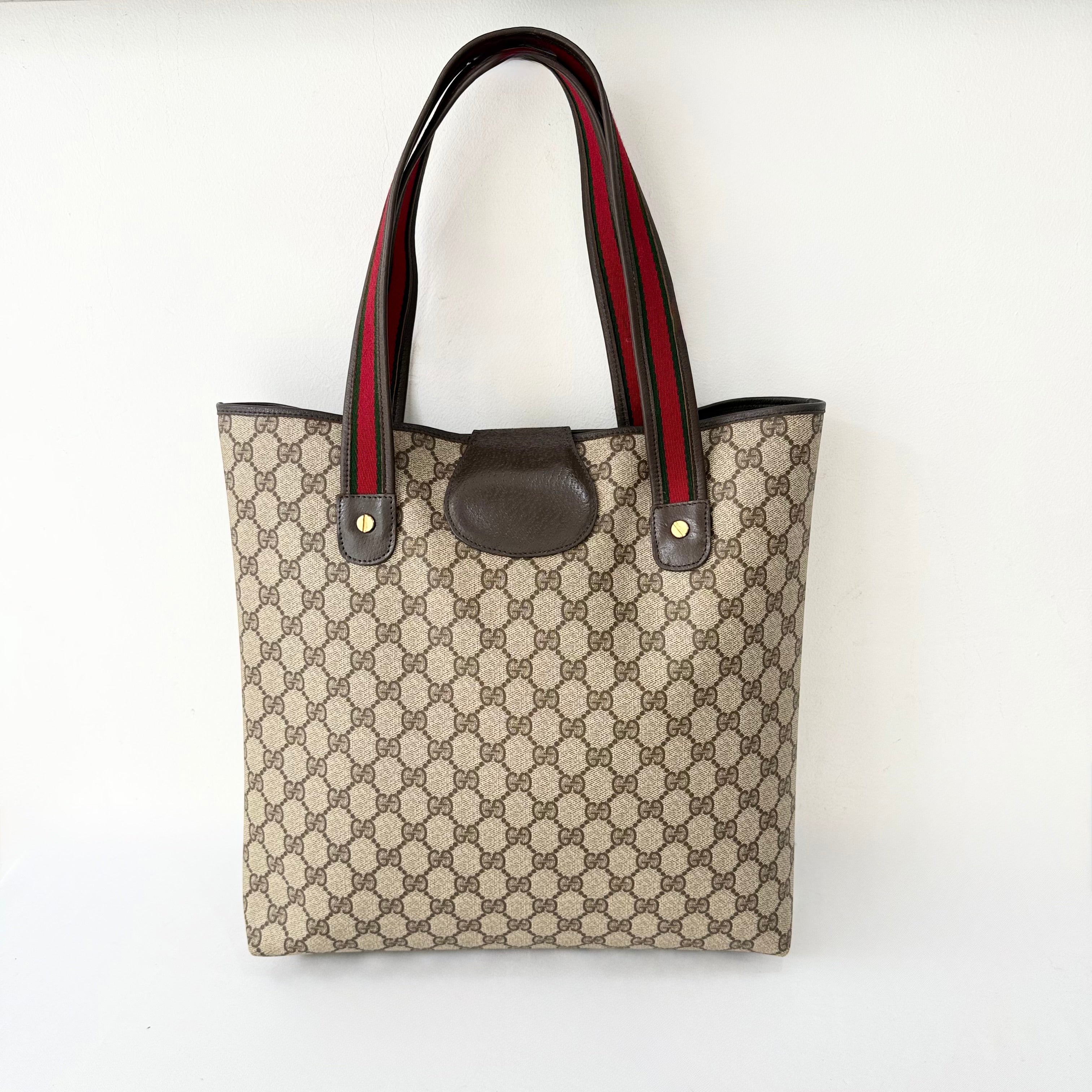 Gucci GG Supreme Tote Bag Brown