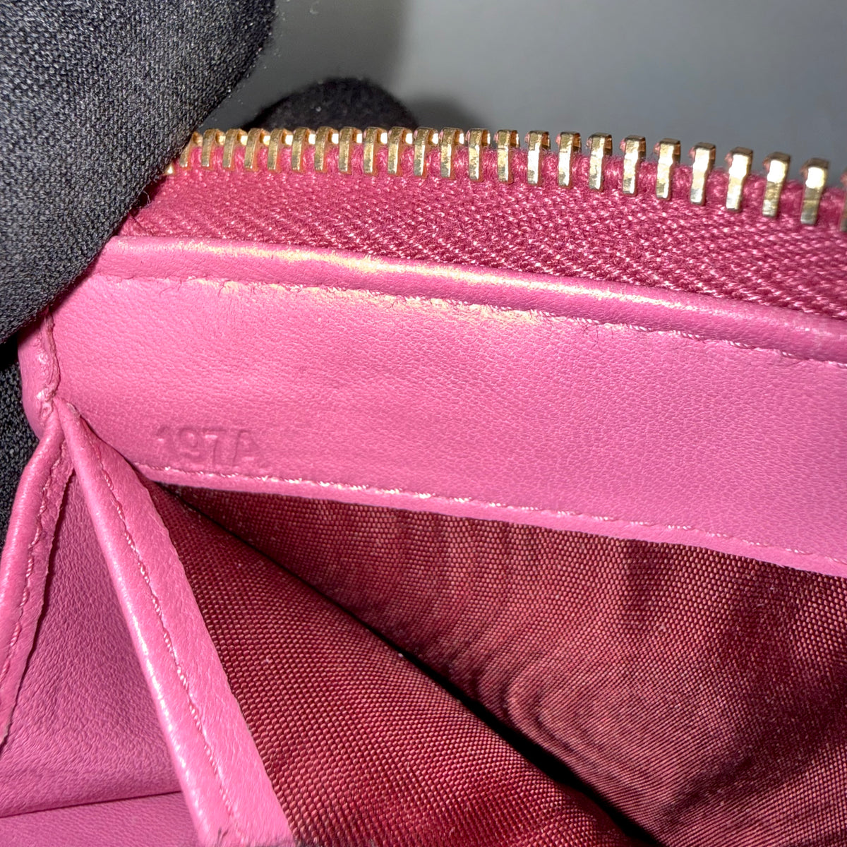 Miu Miu Pink Matelasse Leather Wallet Round Zipper