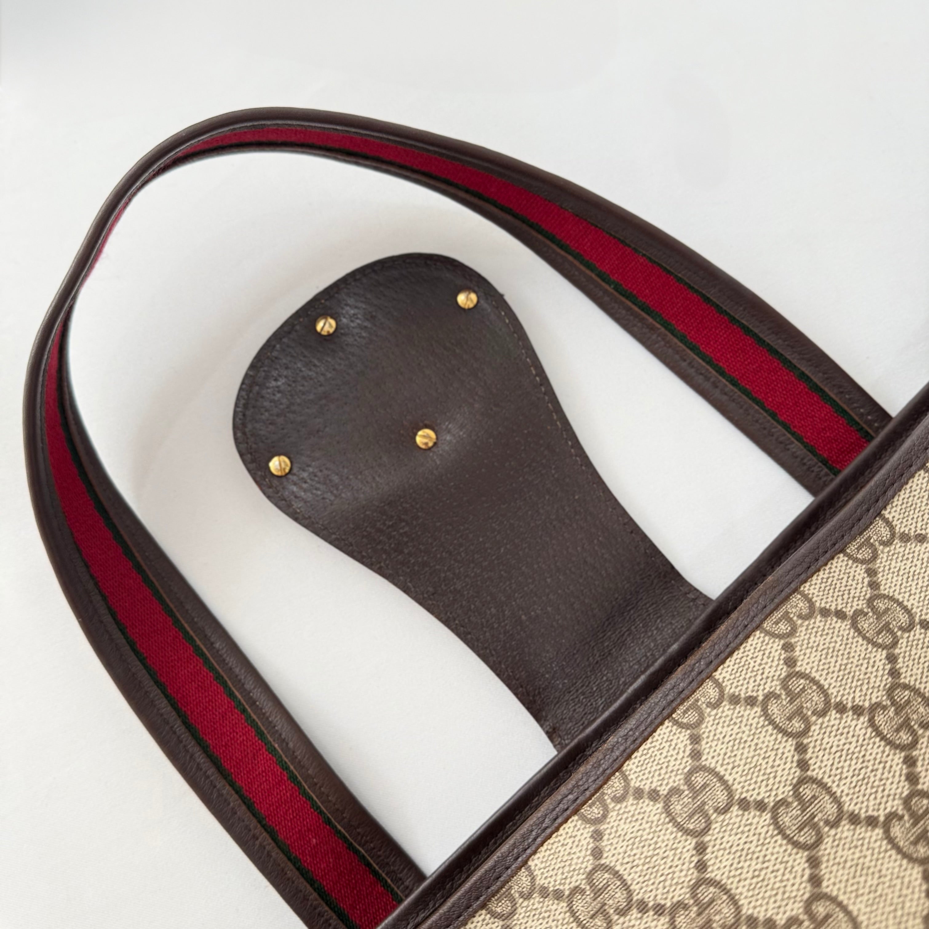 Gucci GG Supreme Tote Bag Brown