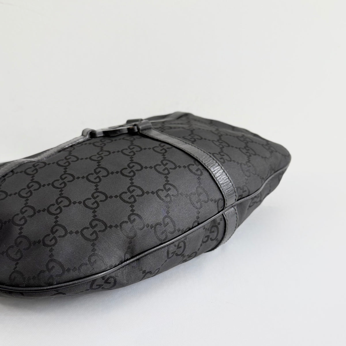 Gucci Black GG Reins Hobo Bag