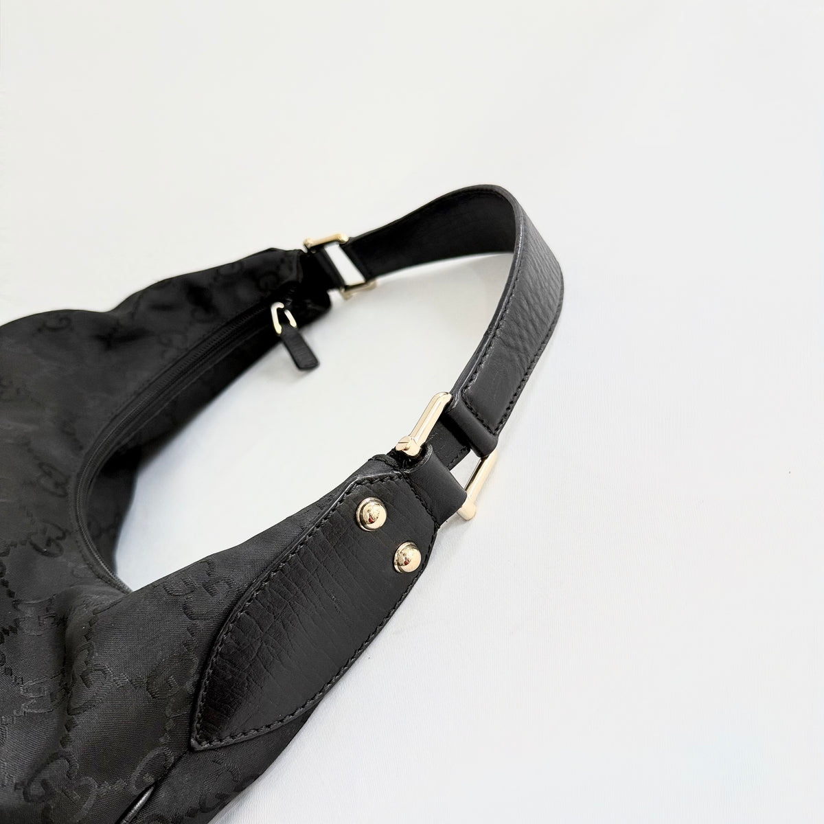 Gucci Black GG Reins Hobo Bag