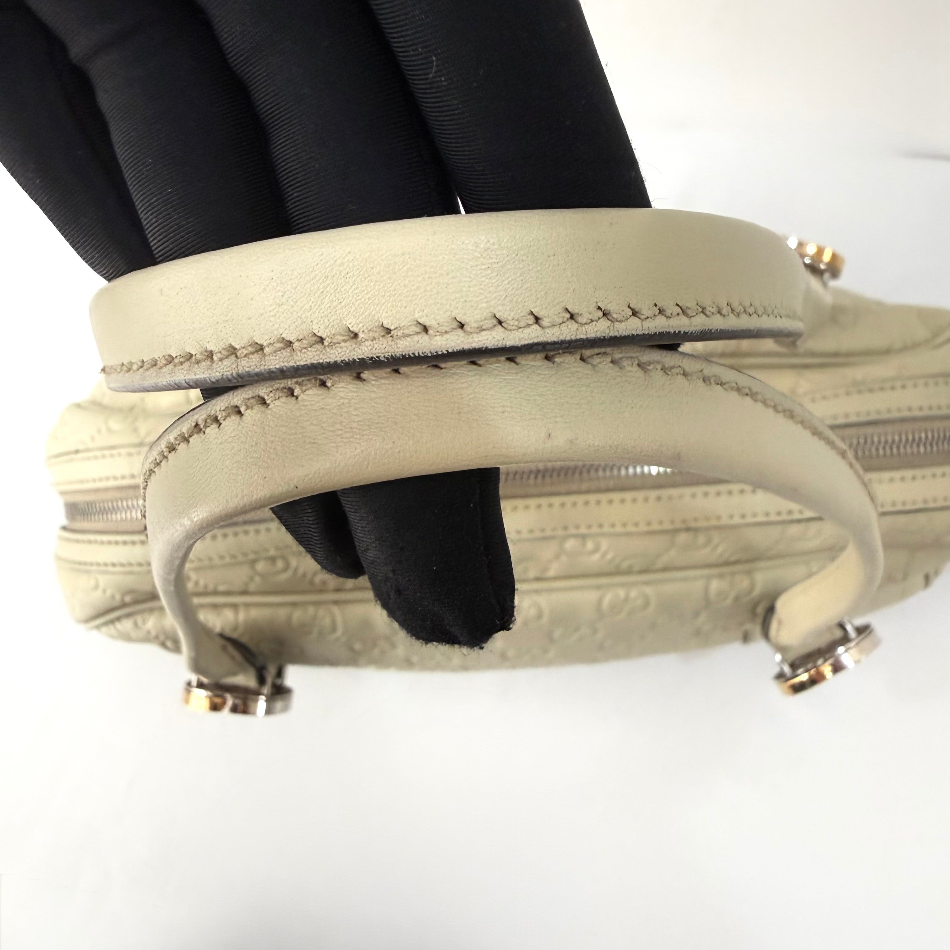 Gucci Guccissima Twin Shoulder Bag Off-White