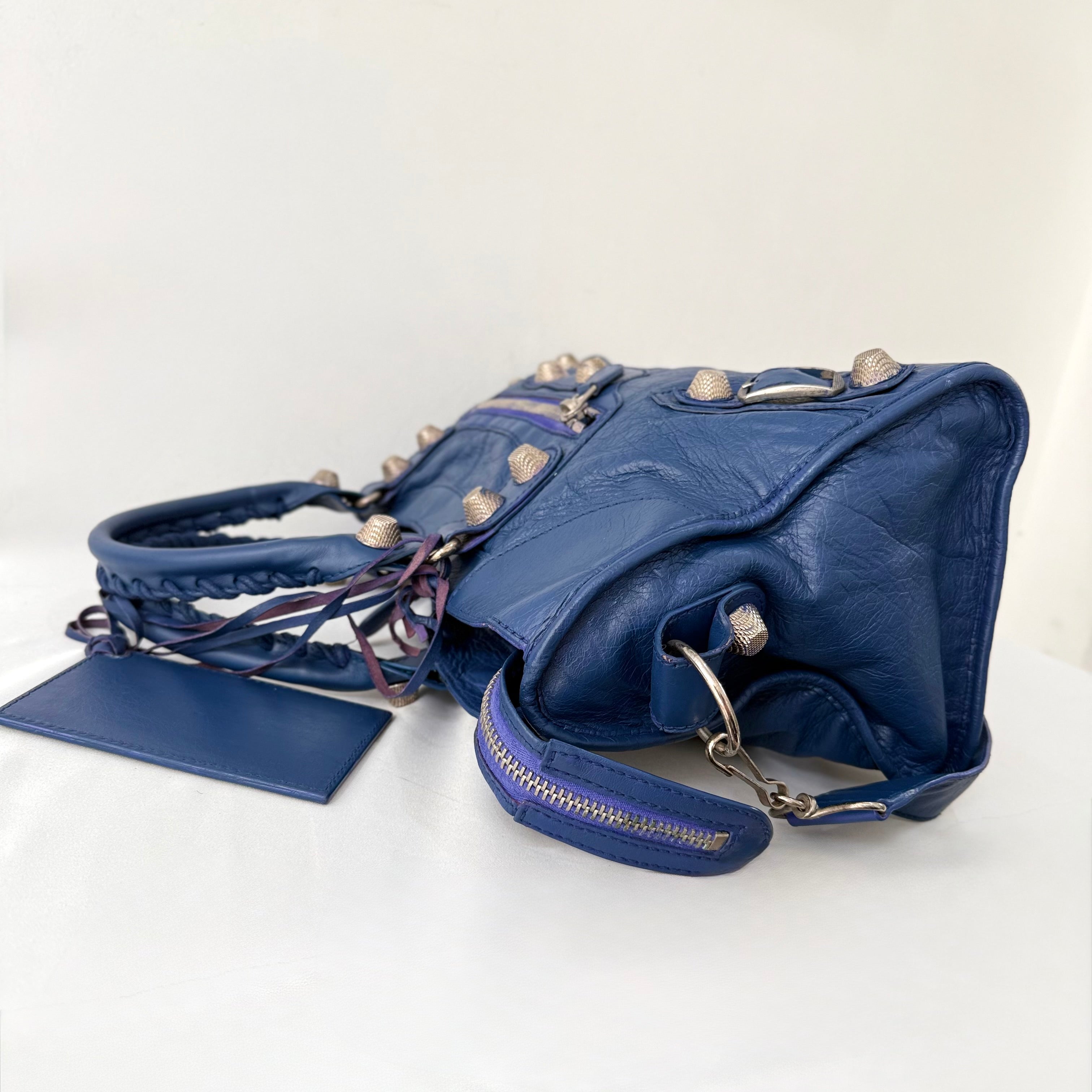 Balenciaga Bleu Lavande Lambskin Giant Part Time Shoulder Bag