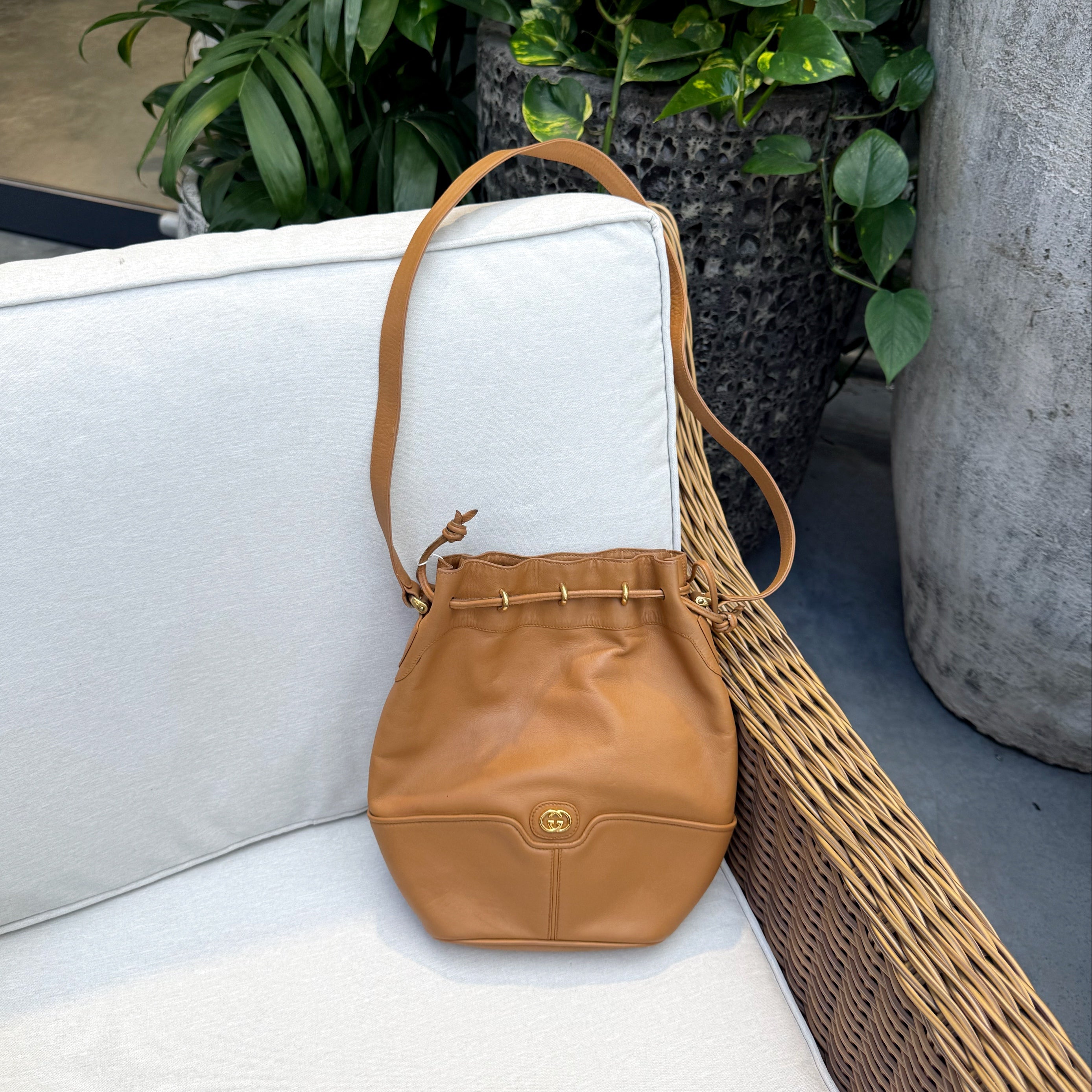 Gucci Vintage Drawstring Bucket Bag