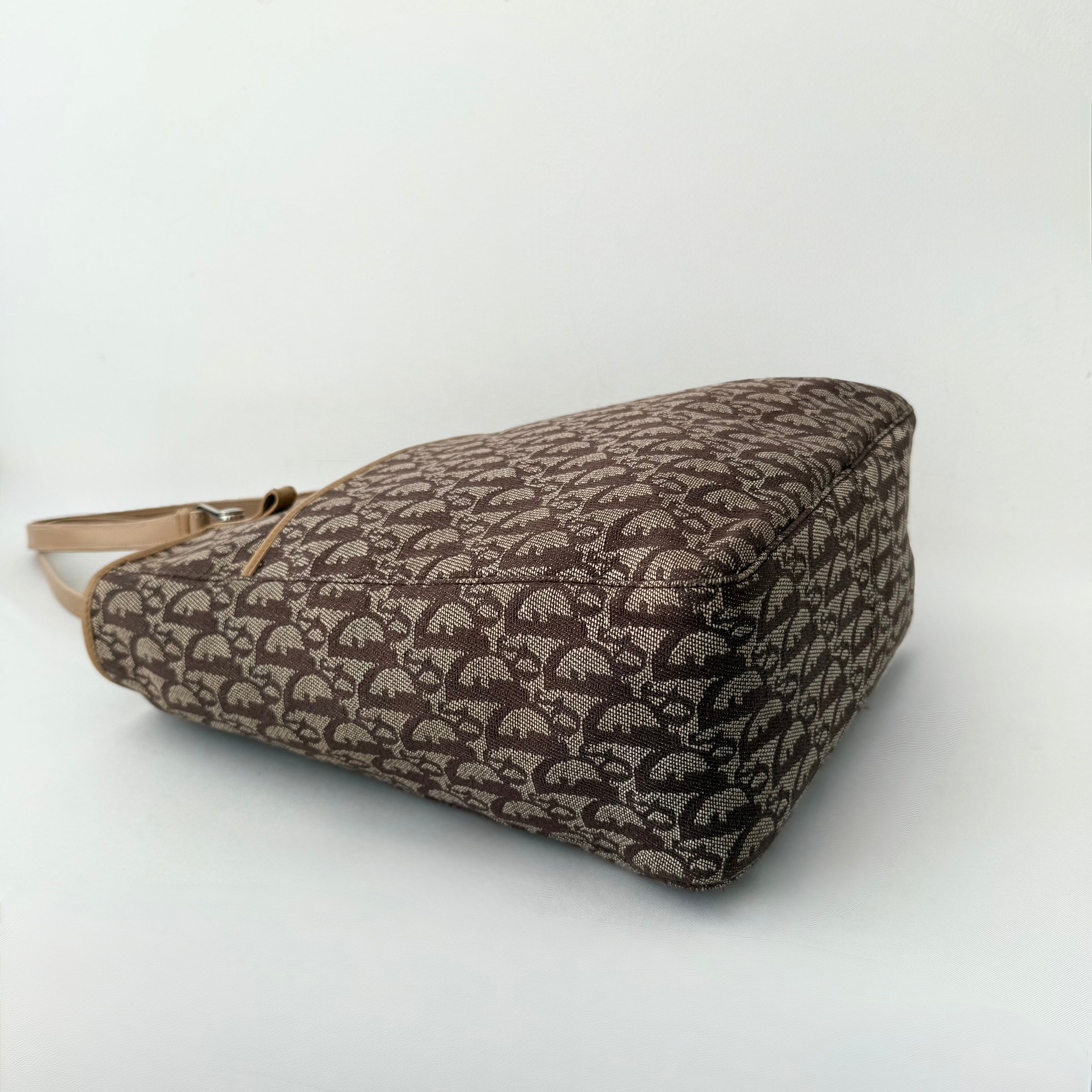 Christian Dior Trotter Brown Canvas Tote Bag