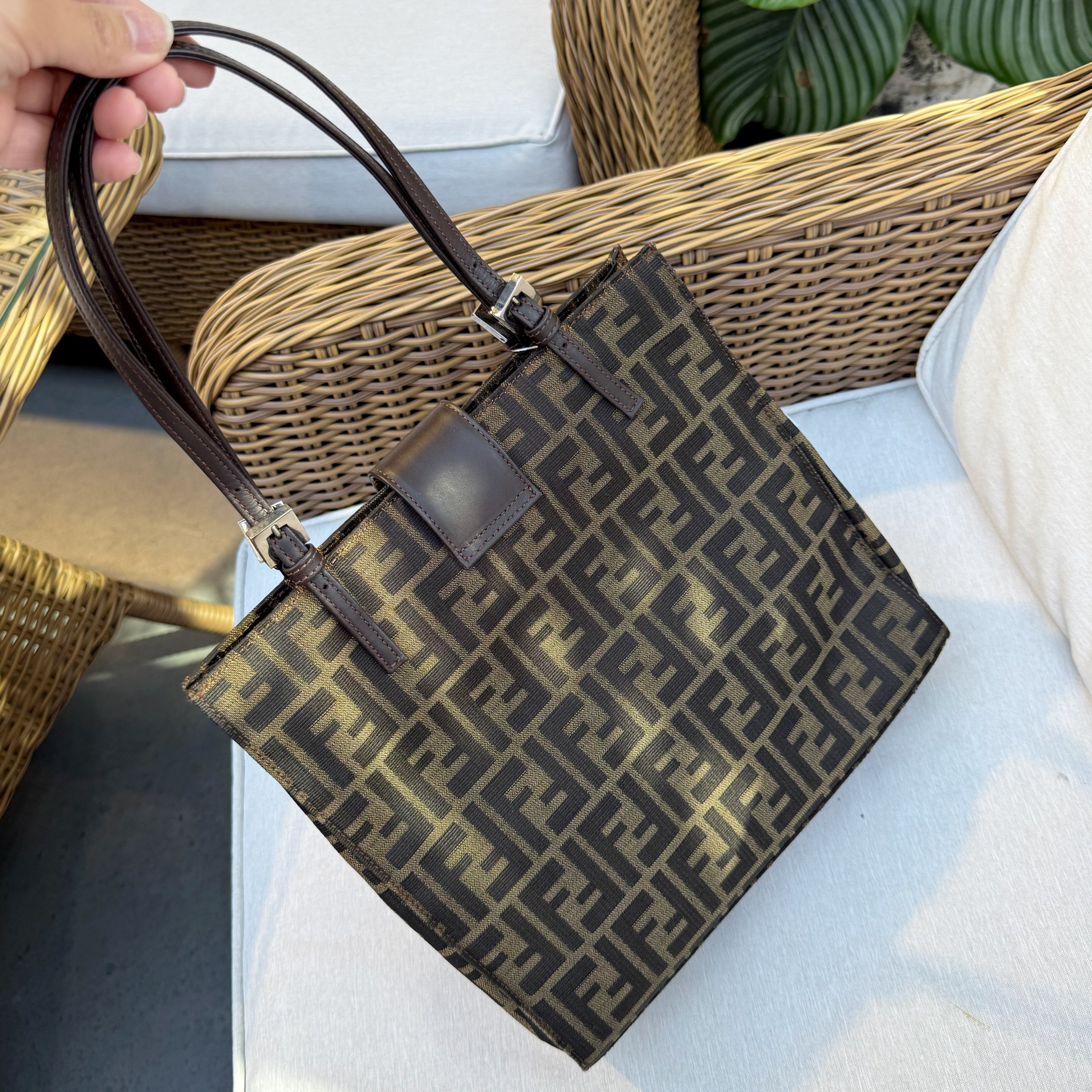 Fendi Zucca Brown Shoulder Bag