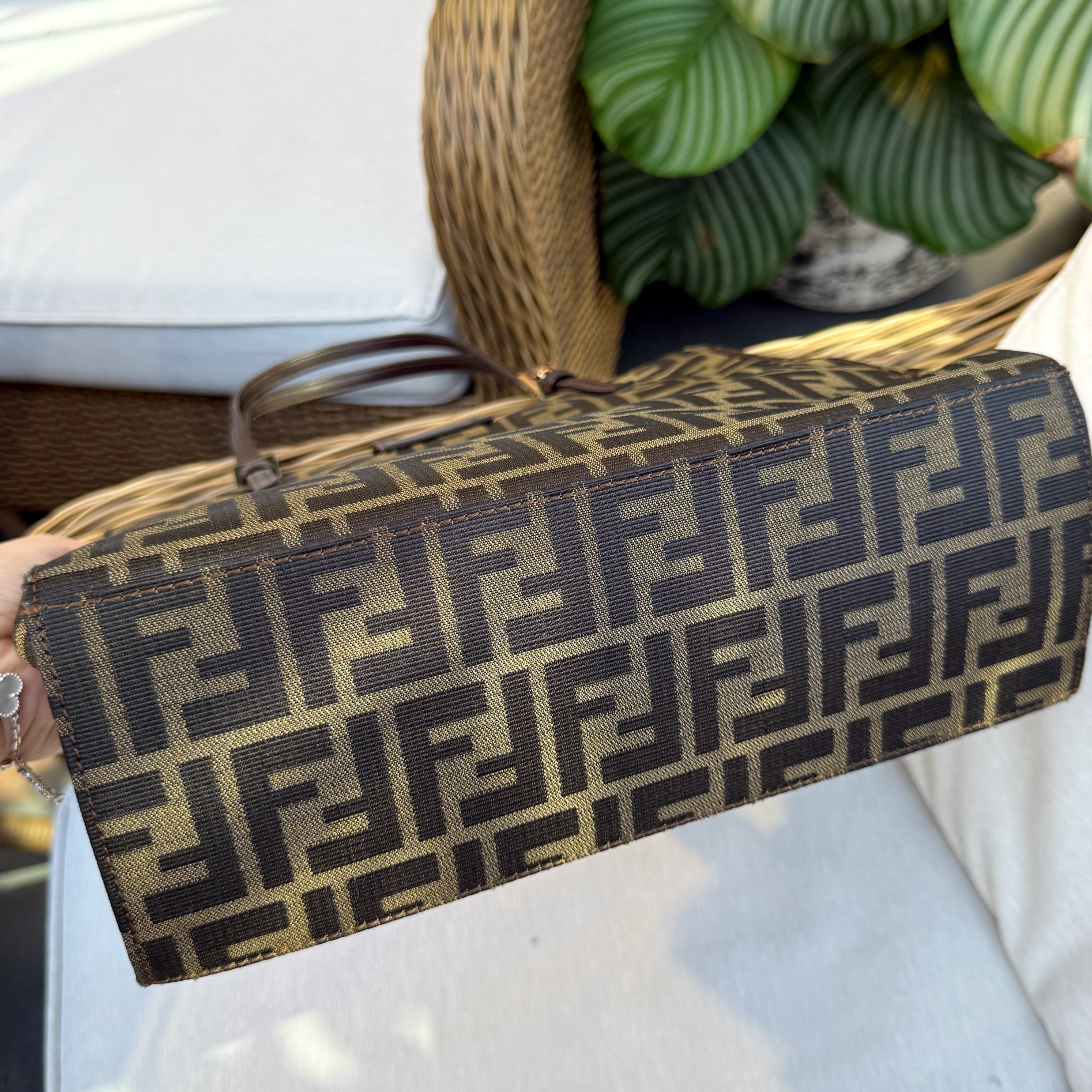 Fendi Zucca Brown Shoulder Bag