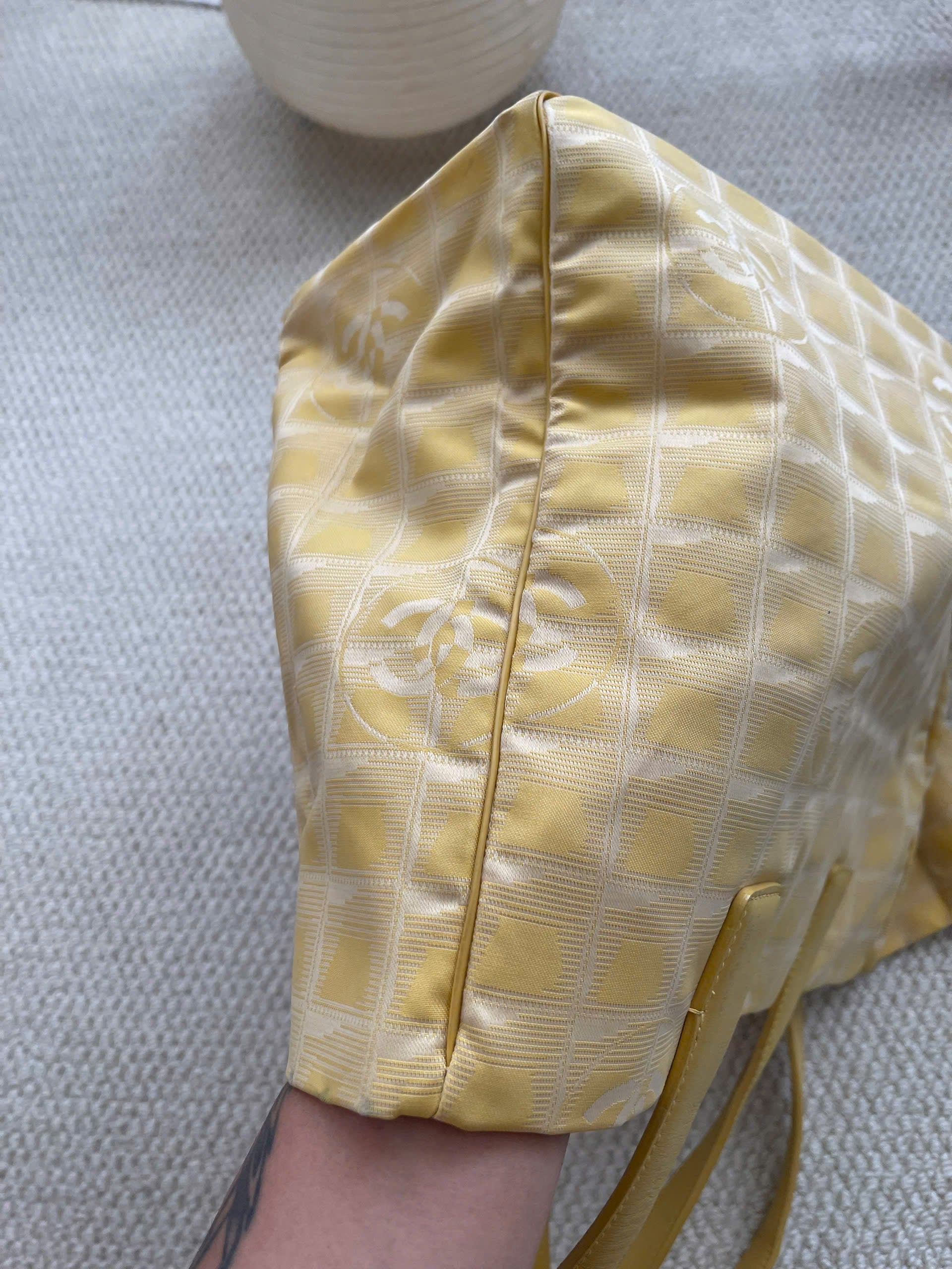 Chanel Yellow CC Monogram Tote Bag