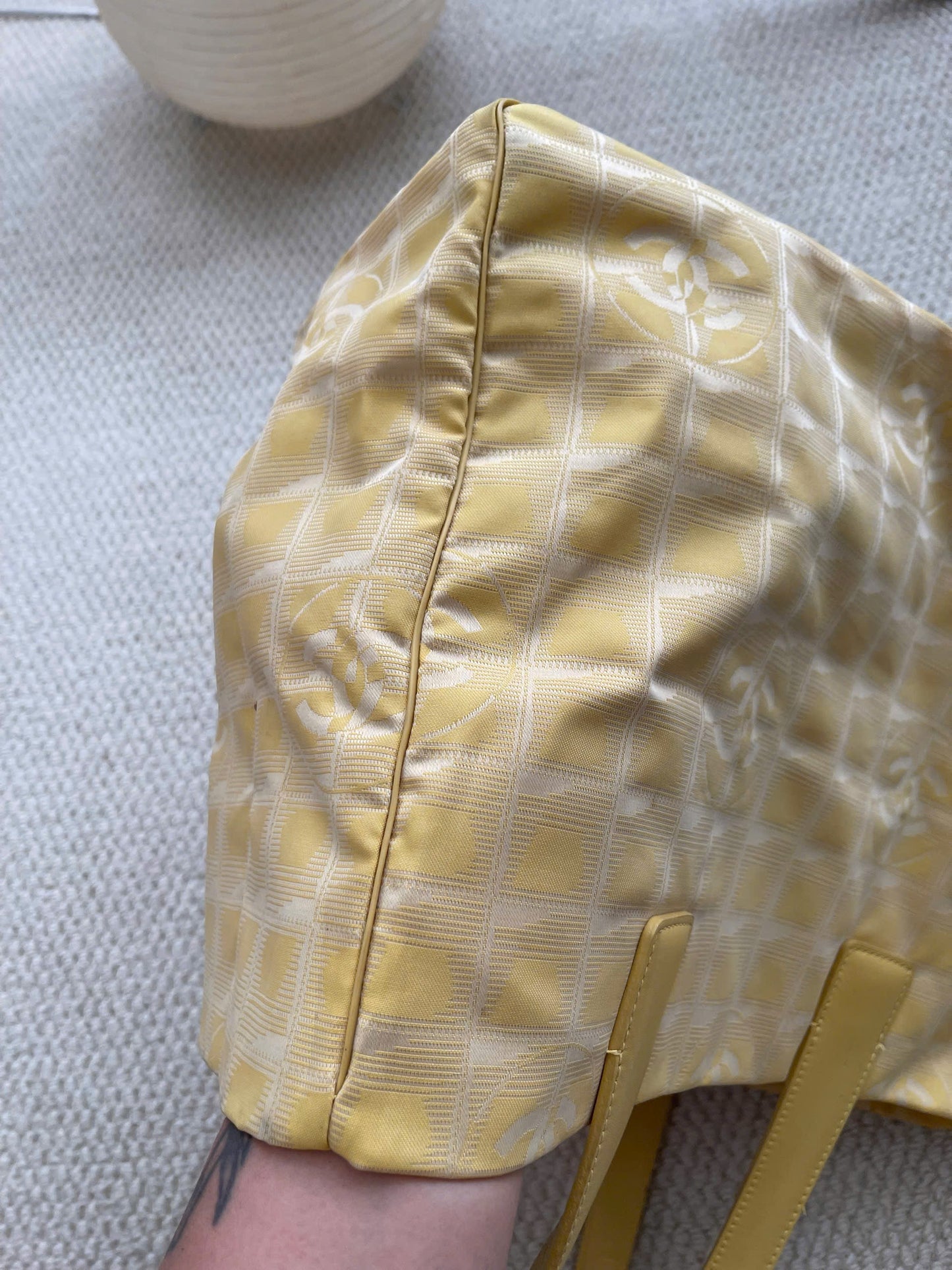 Chanel Yellow CC Monogram Tote Bag