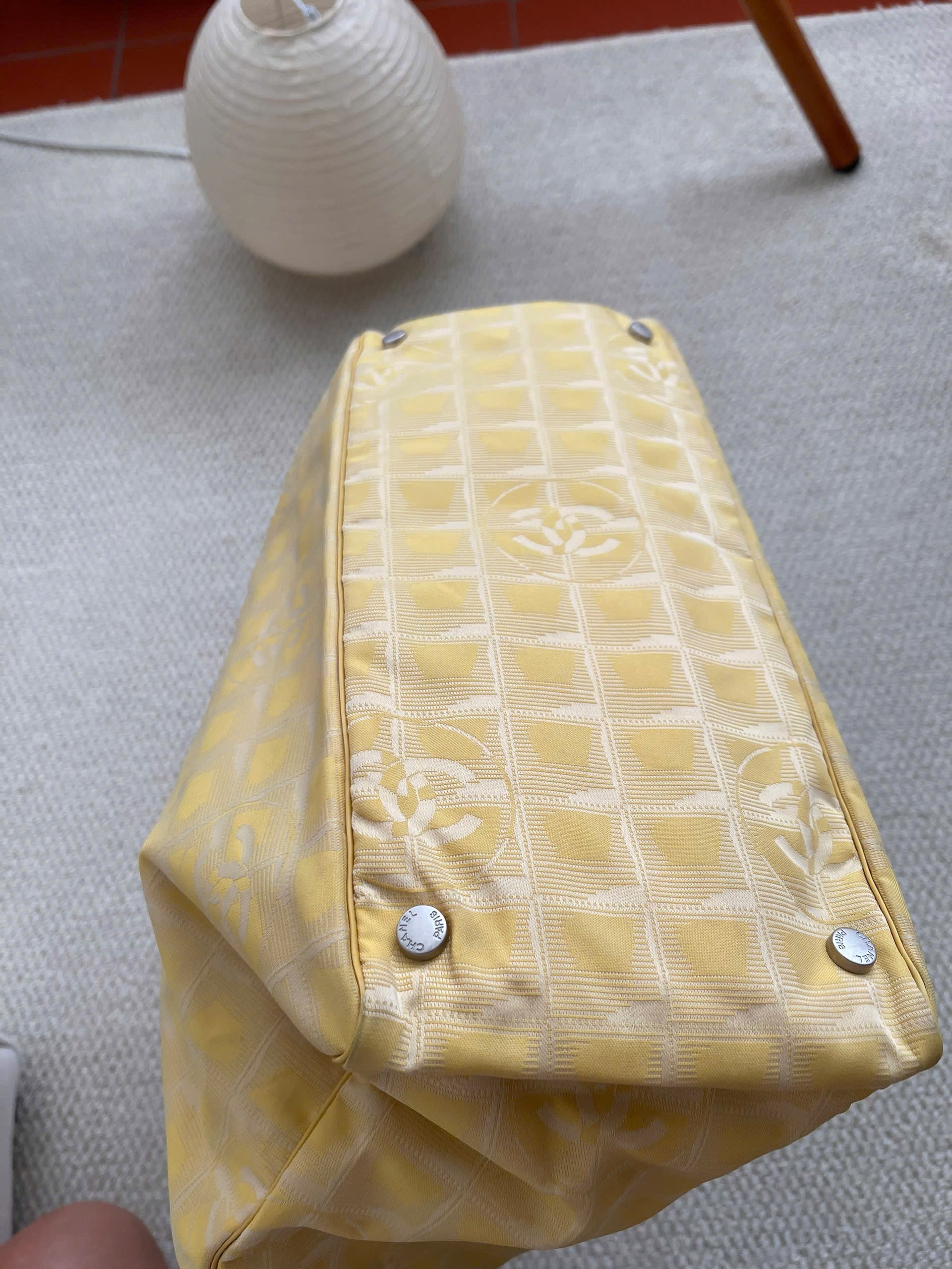 Chanel Yellow CC Monogram Tote Bag