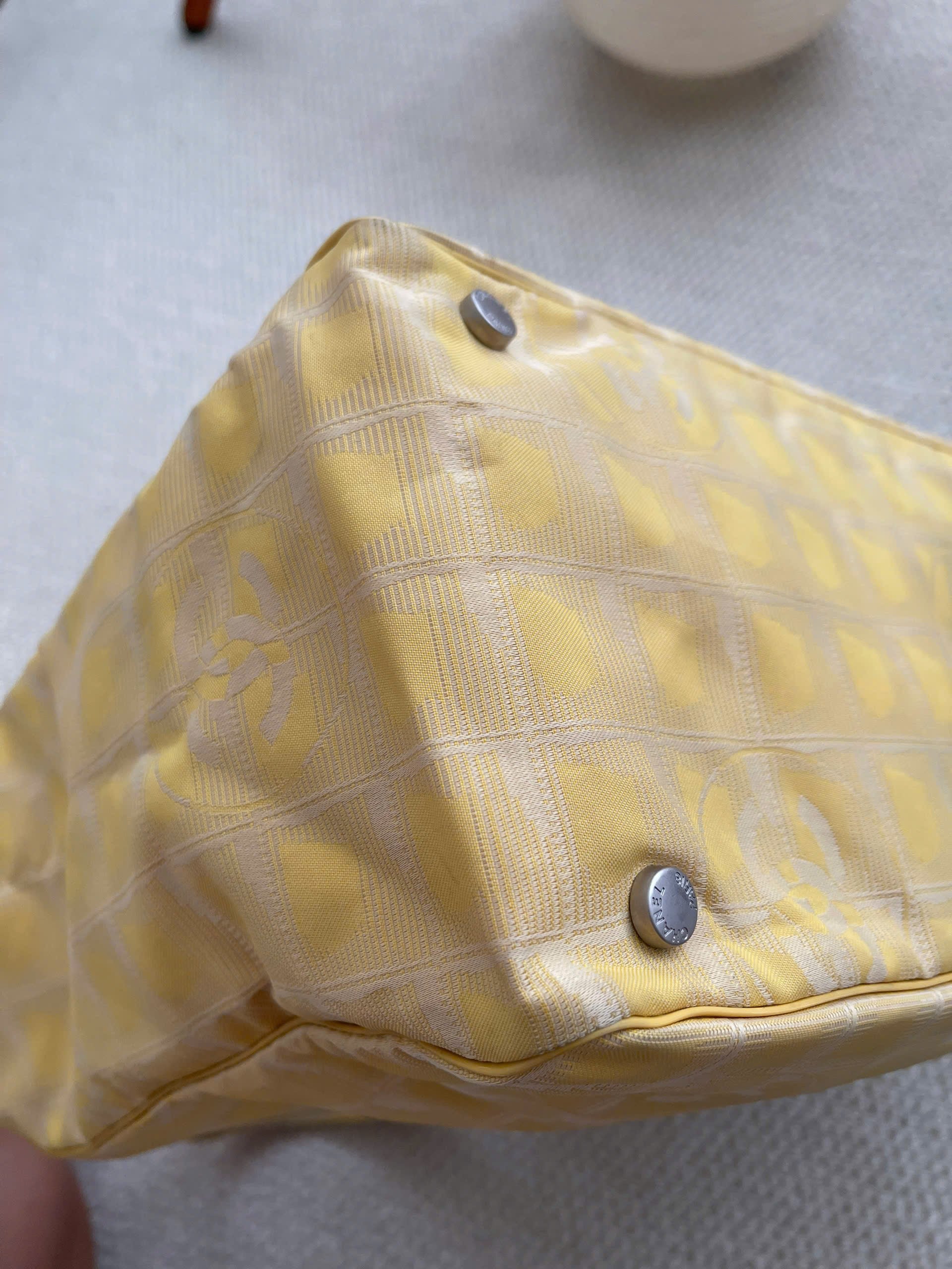 Chanel Yellow CC Monogram Tote Bag