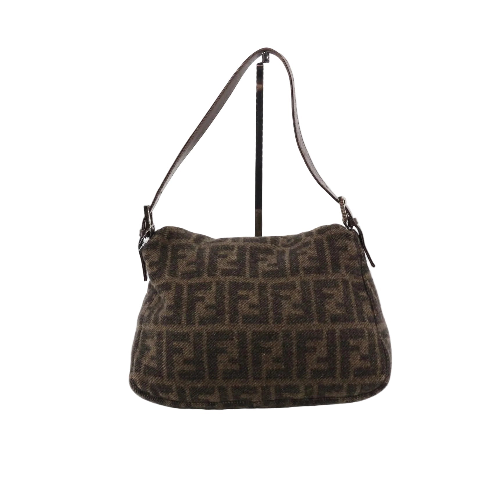 Fendi Brown Wool Zucca Print Mama Forever Bag