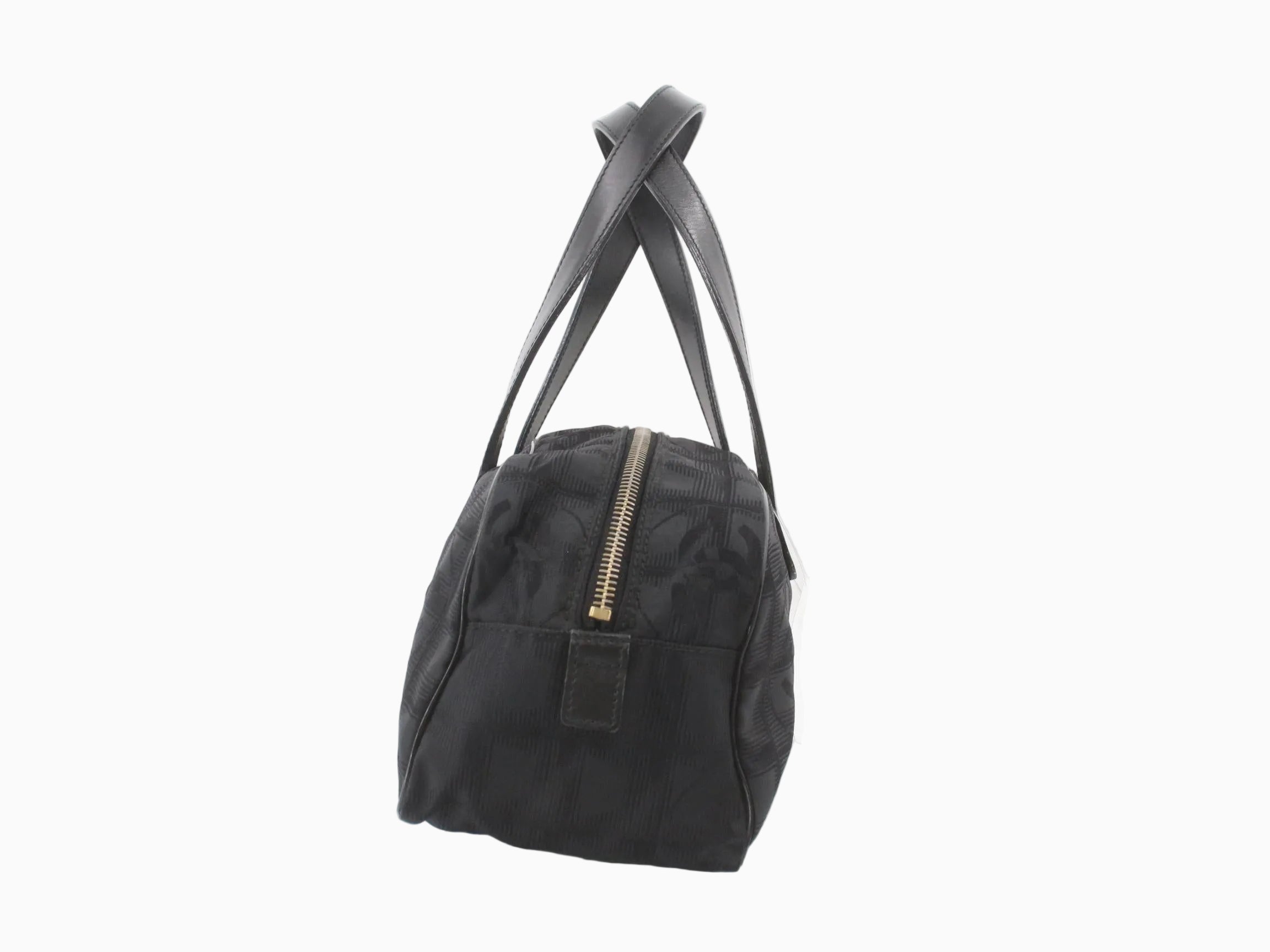 Chanel Black Nylon Canvas Bowler Bag
