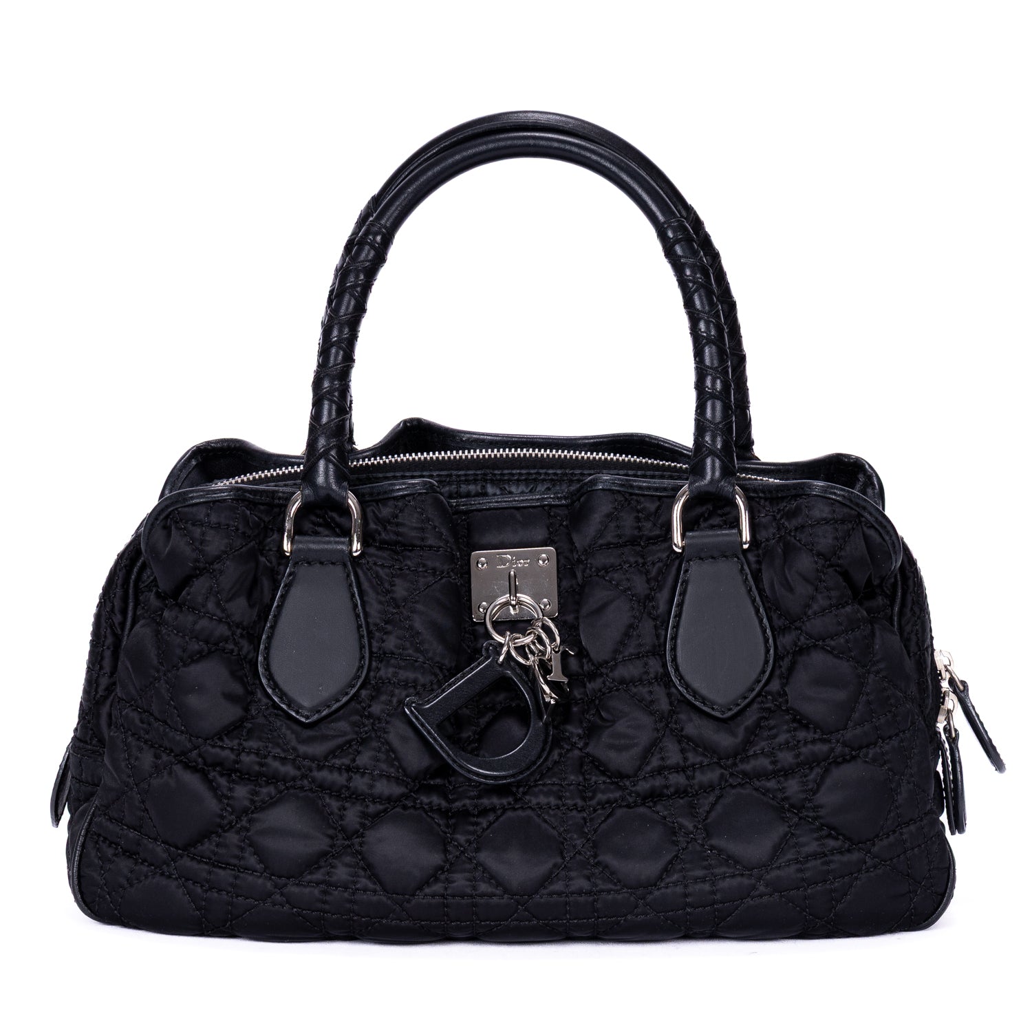 Christian Dior Black Cannage Nylon Charming Shoulder Bag