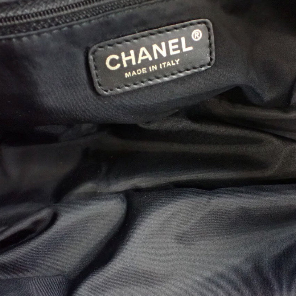 Chanel Black Nylon Canvas Bowler Bag