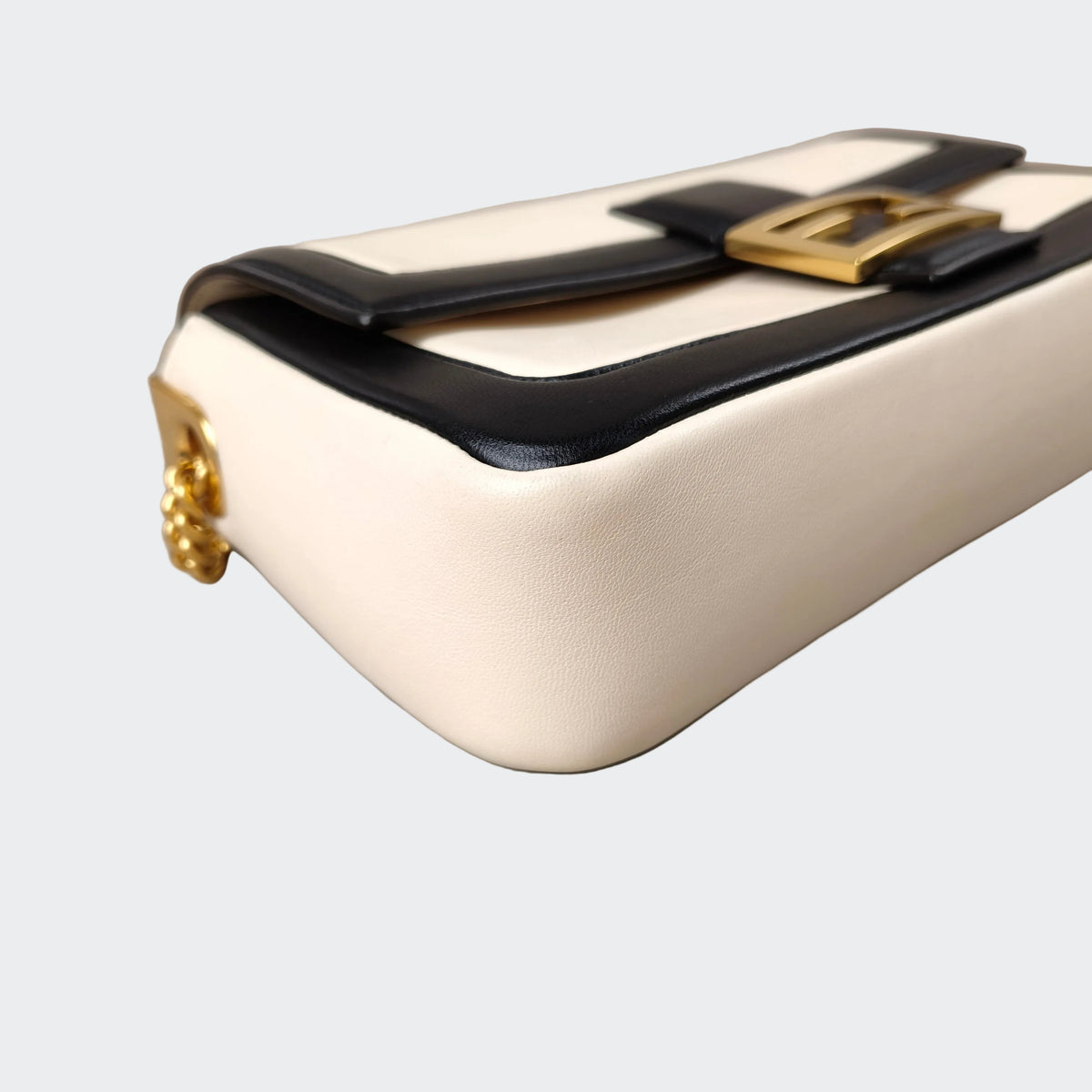 Fendi Nappa Apolo Bi-Color Chain Baguette Black and White