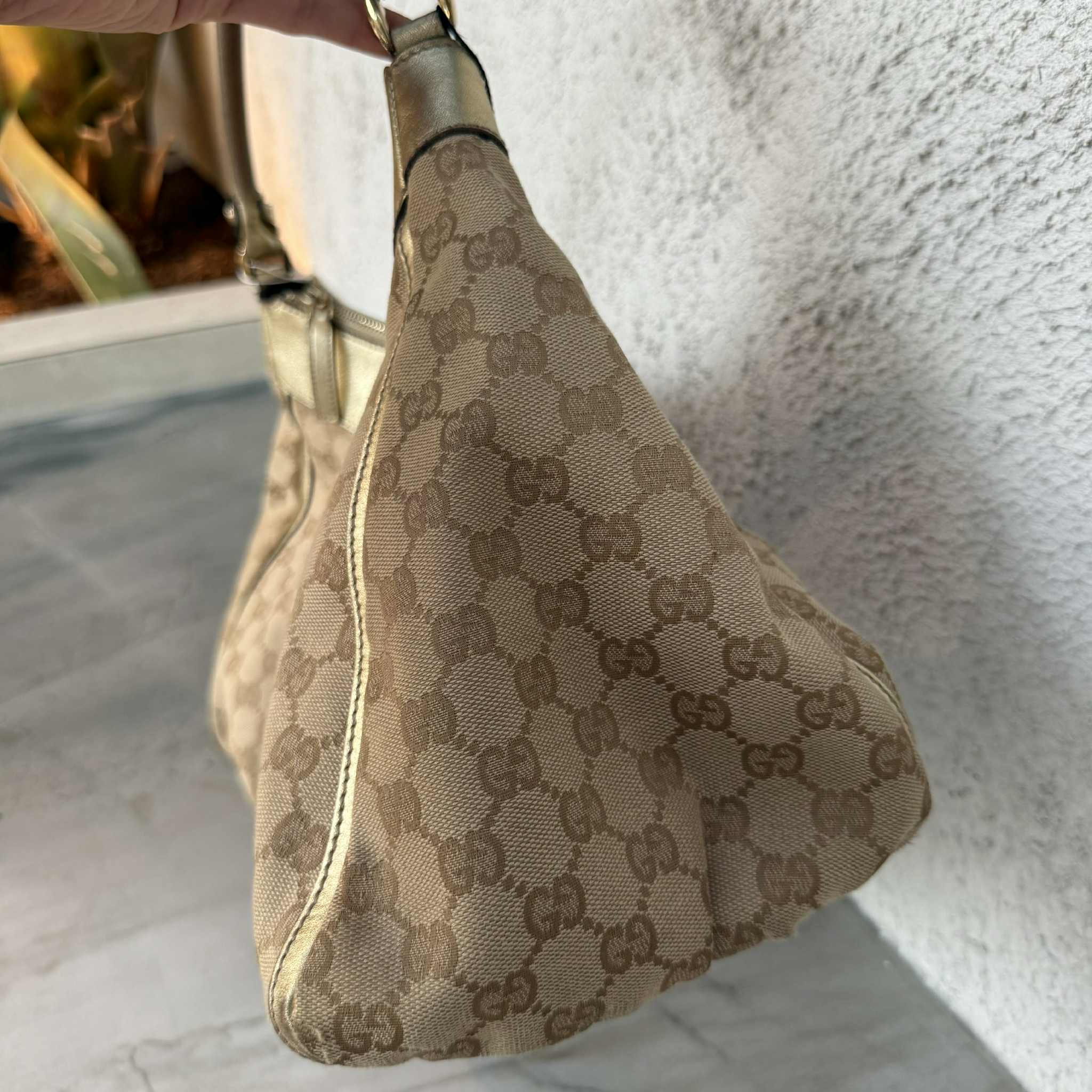 Gucci Abbey D - Ring Monogram Canvas Hobo Bag