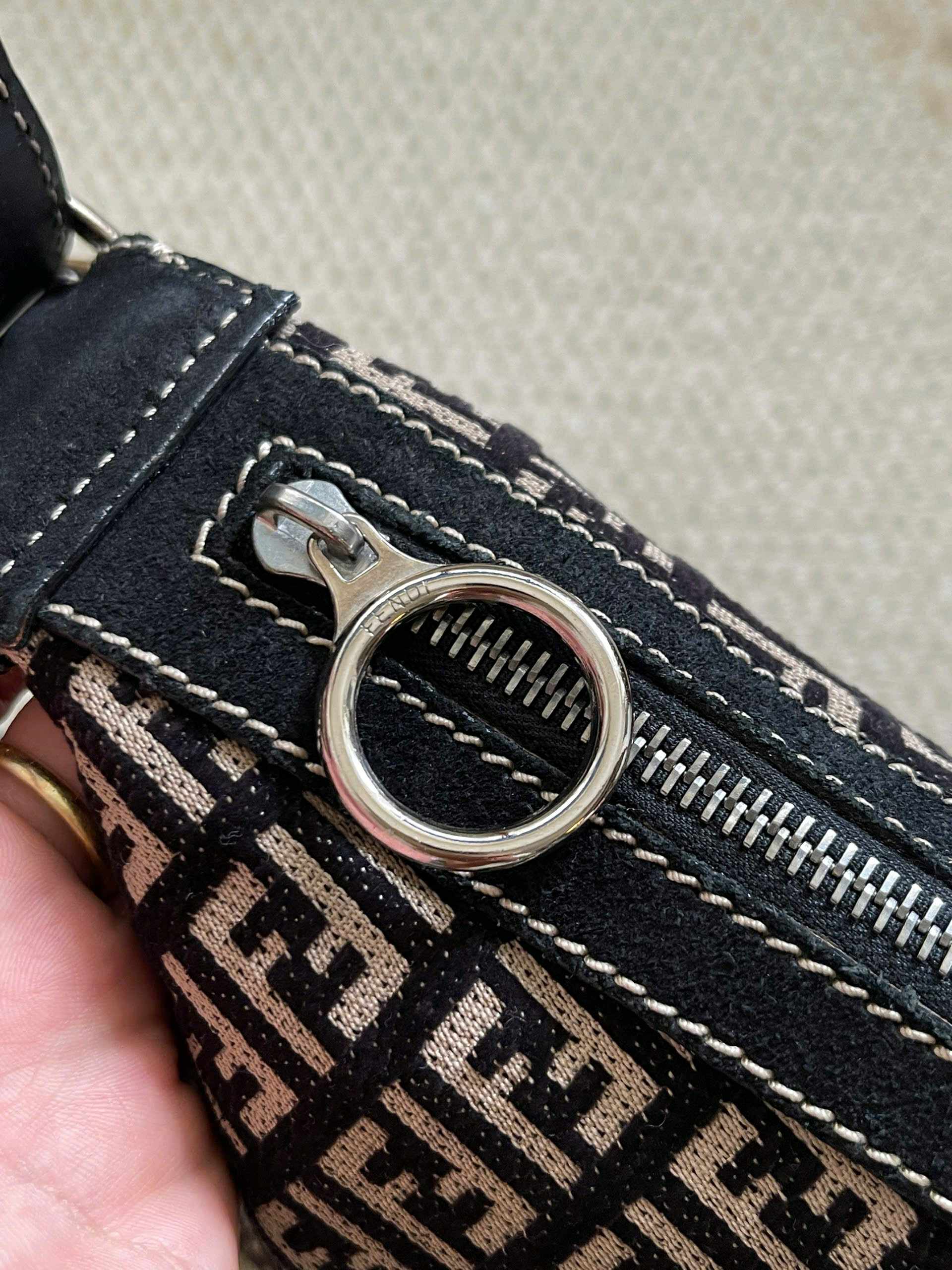 Fendi Zucchino Canvas Oyster Bag