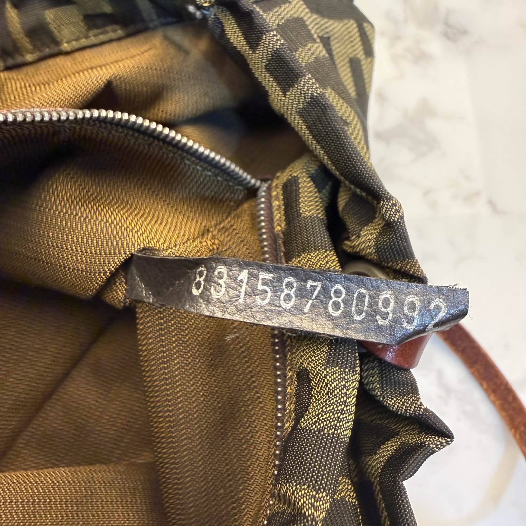Fendi Brown Zucca FF Logo Tote Bag
