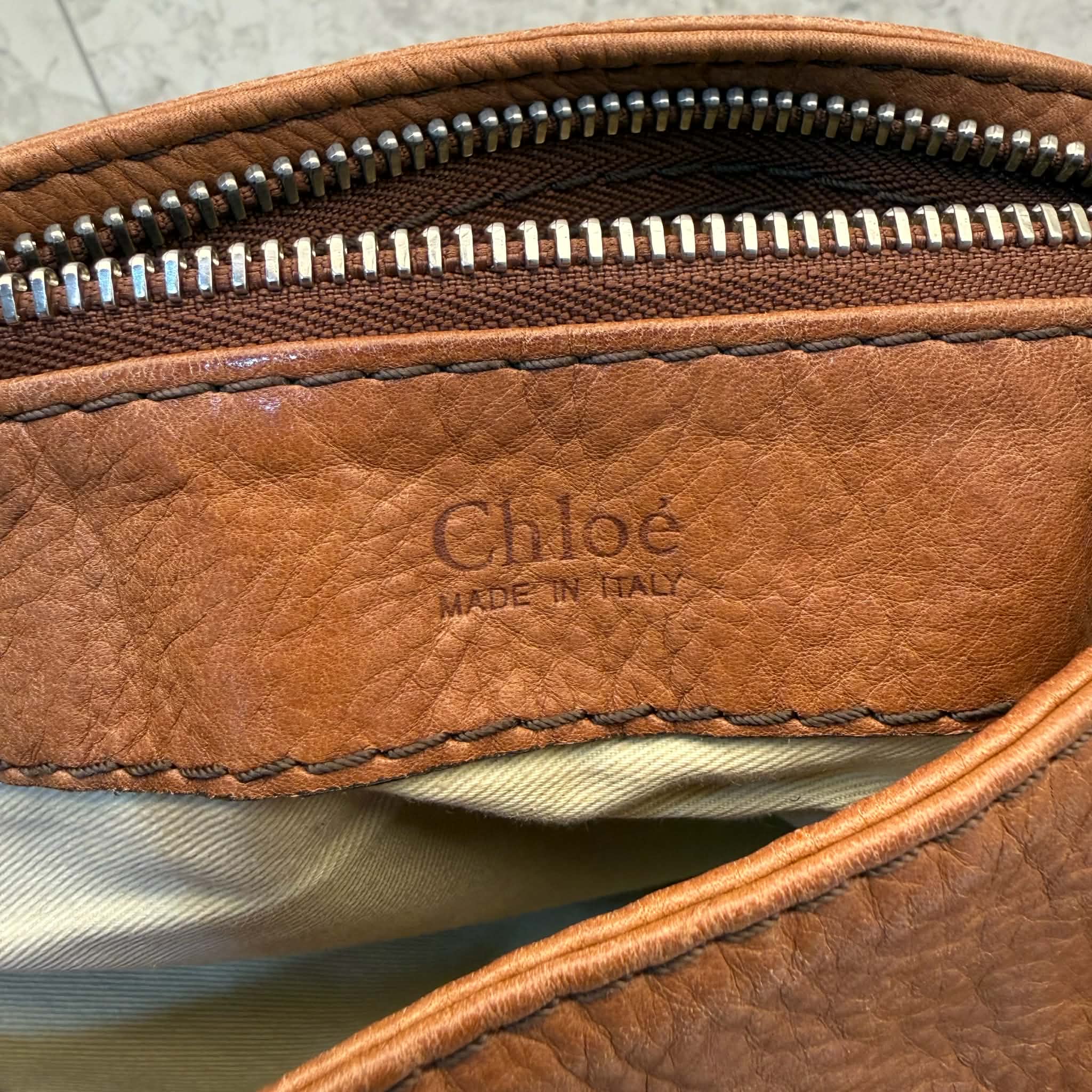 Chloe Leather Large Paddington Shoulder Bag Brown
